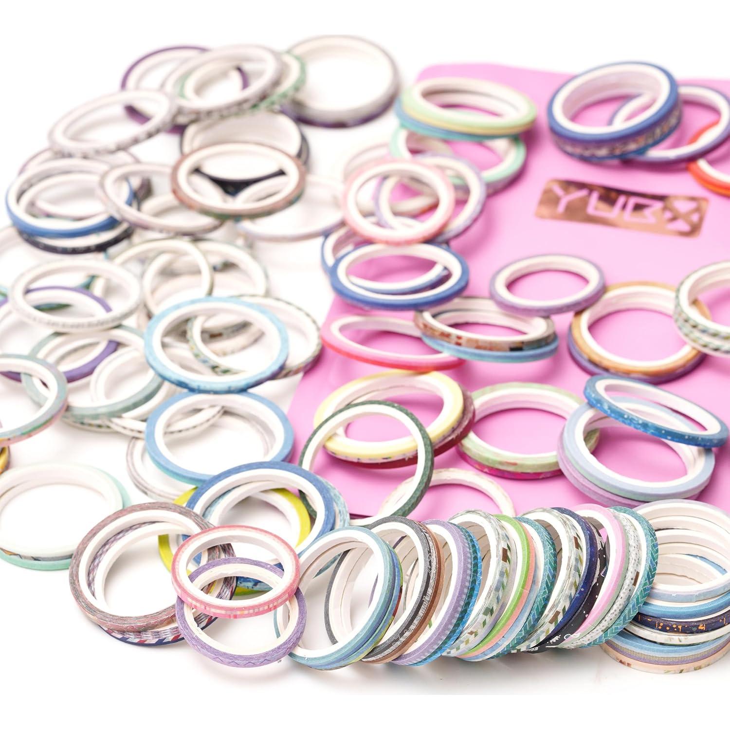 Conjunto de Cinta Washi YUBX 80 Rollos Patrones Impresos 100g