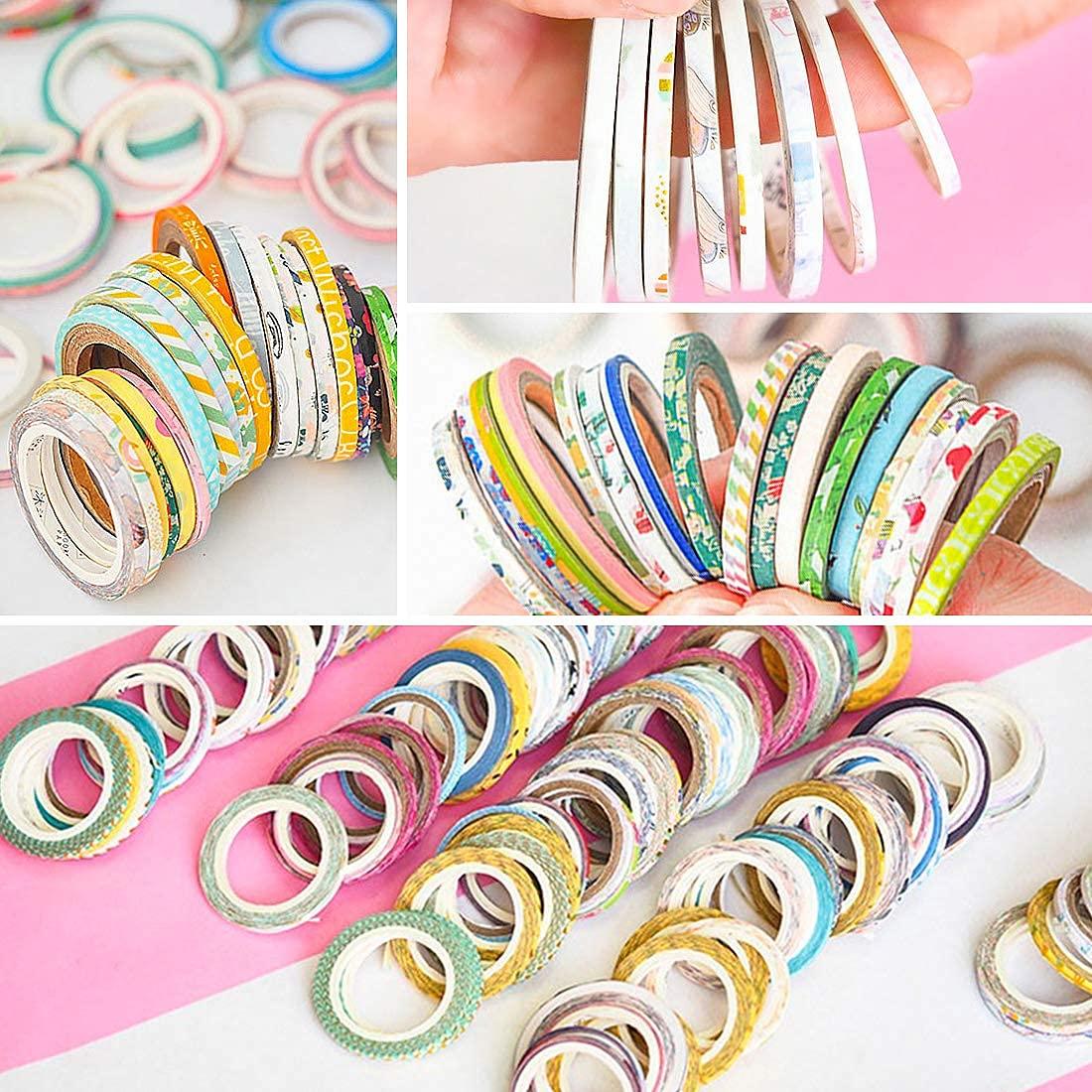 Conjunto de Cinta Washi YUBX 80 Rollos Patrones Impresos 100g