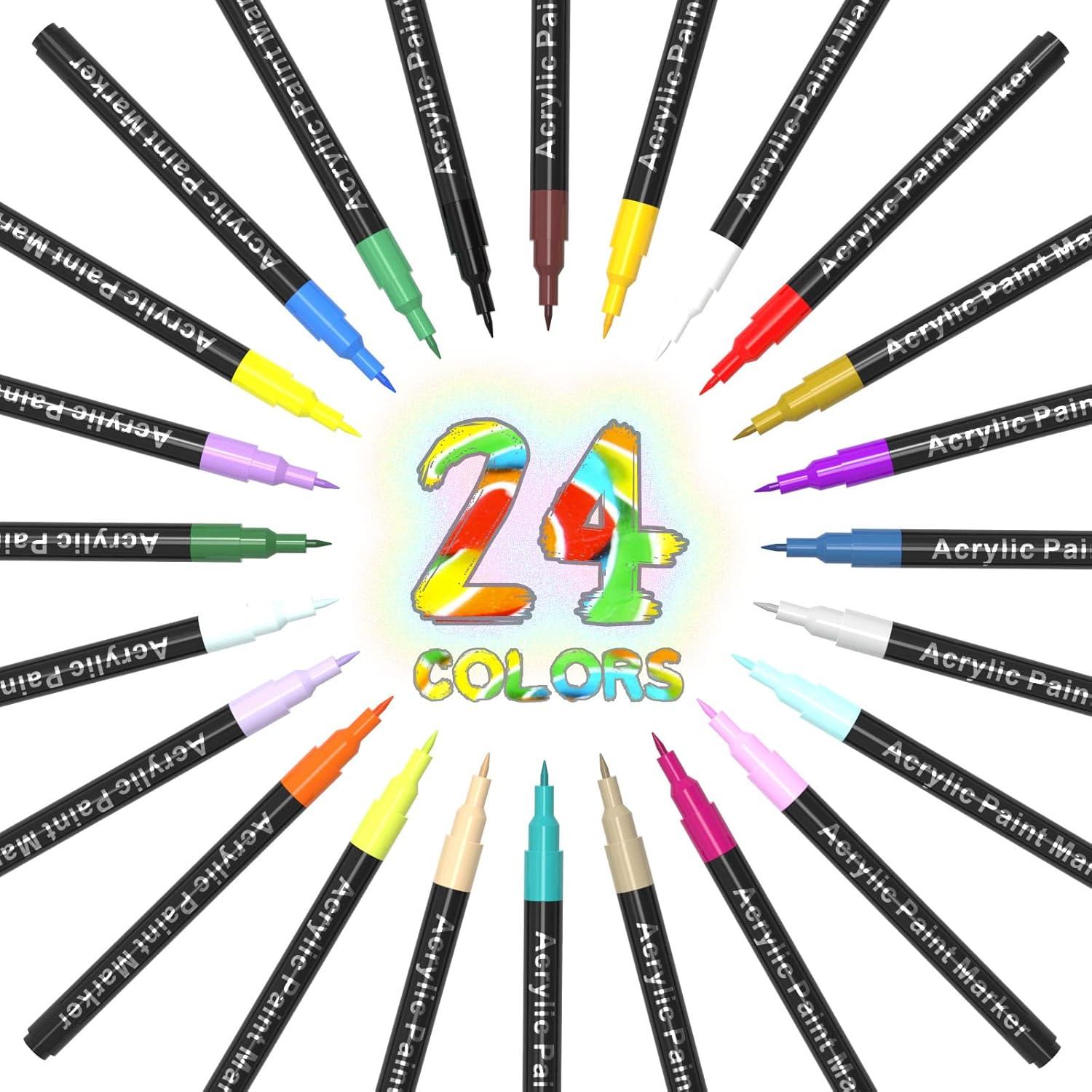 Set de 24 Marcadores de Pintura Acrílica JanFeel Punta Fina