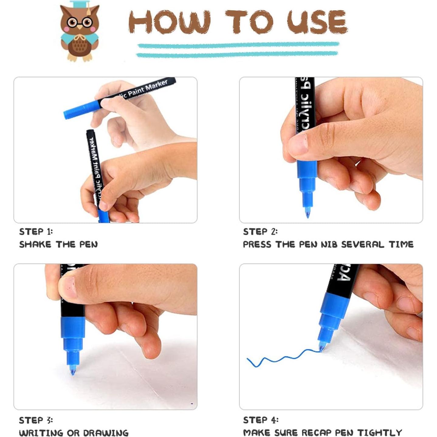 Set de 24 Marcadores de Pintura Acrílica JanFeel Punta Fina