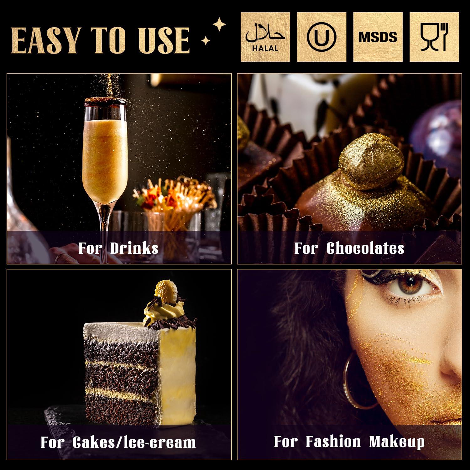 Brillo Comestible Sujoygar 4 Colores para Repostería y Bebidas