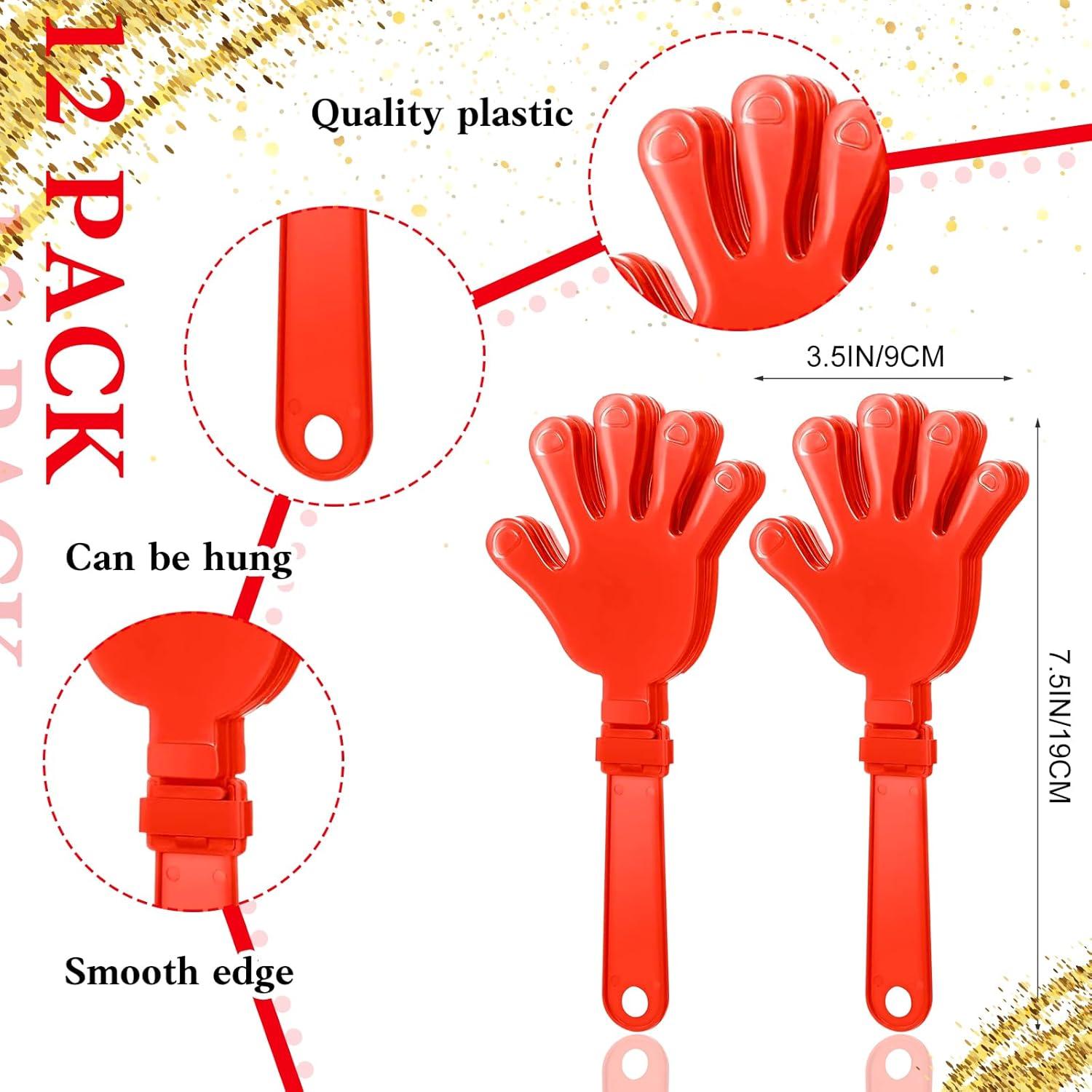 40 Accesorios de Animación Rojos - Palmas, Pompones y Bastones