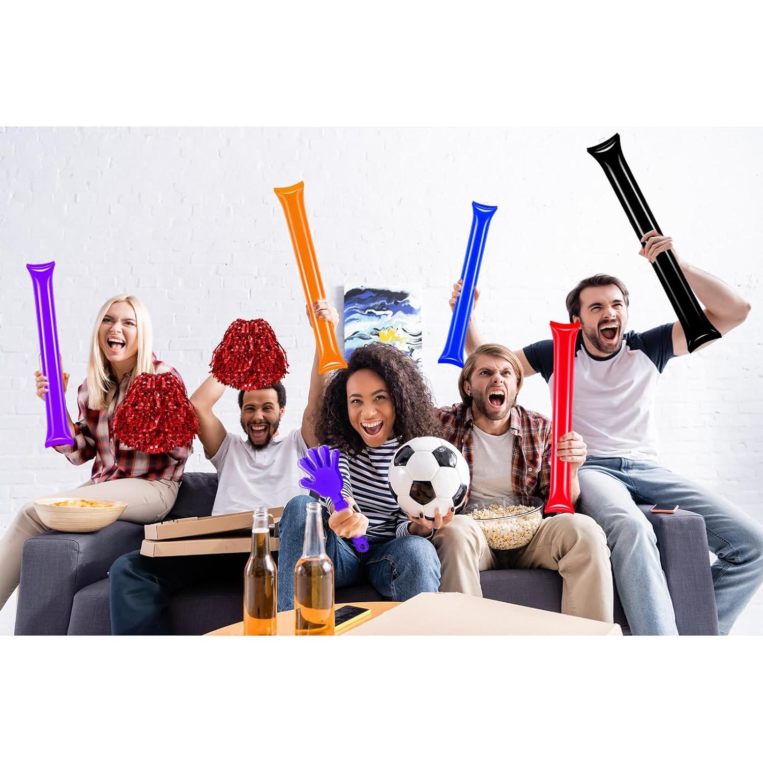 40 Accesorios de Animación Rojos - Palmas, Pompones y Bastones