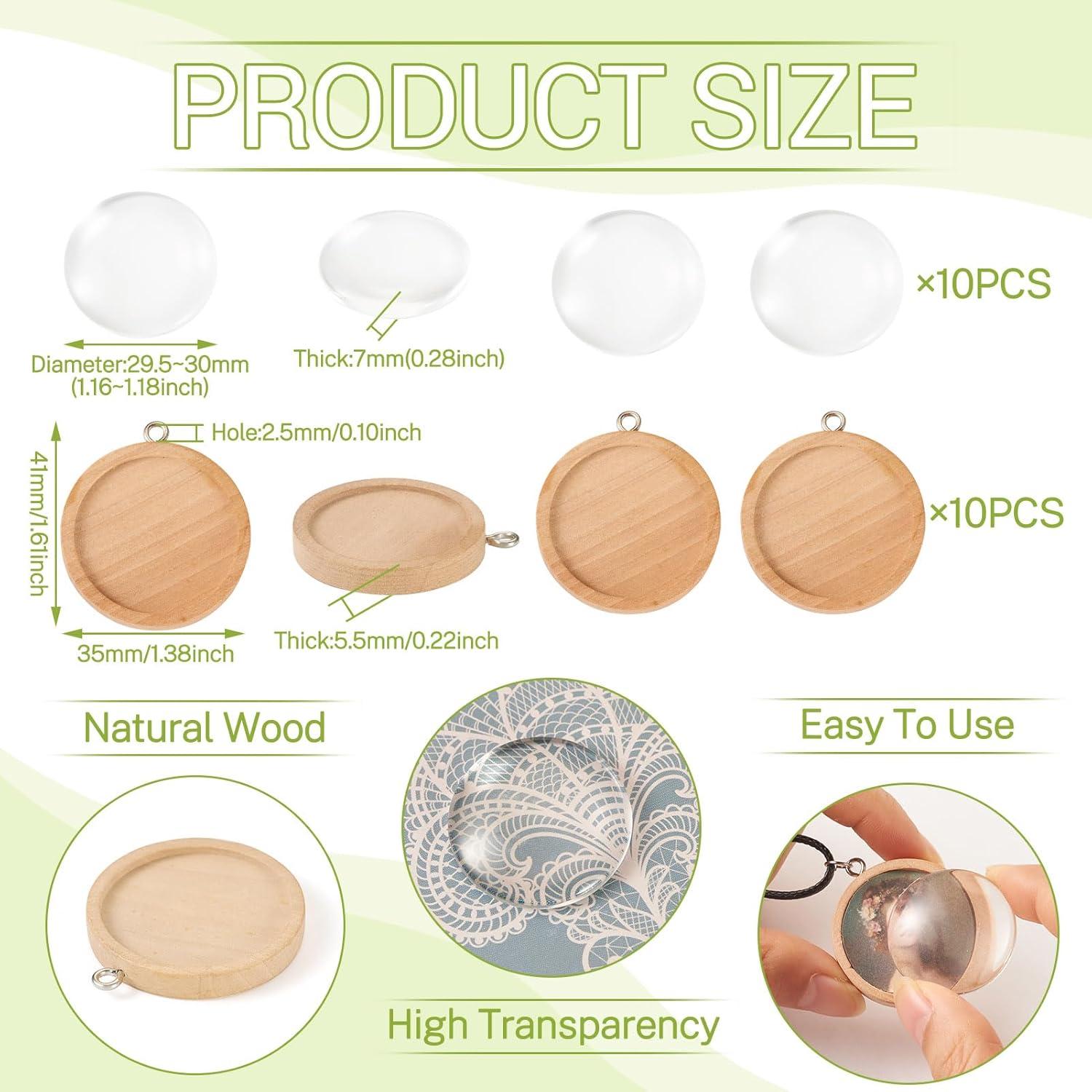 Base Colgante Redonda Madera Craftdady 10 Pendientes 25mm