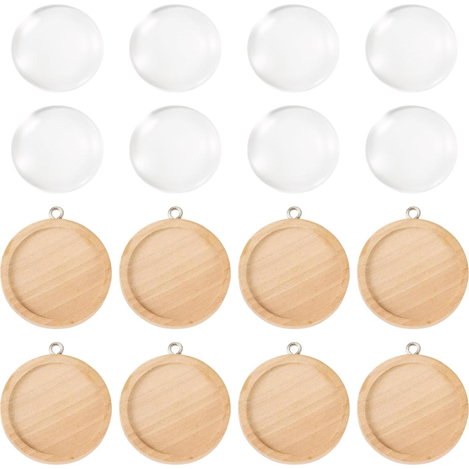 Base Colgante Redonda Madera Craftdady 10 Pendientes 25mm