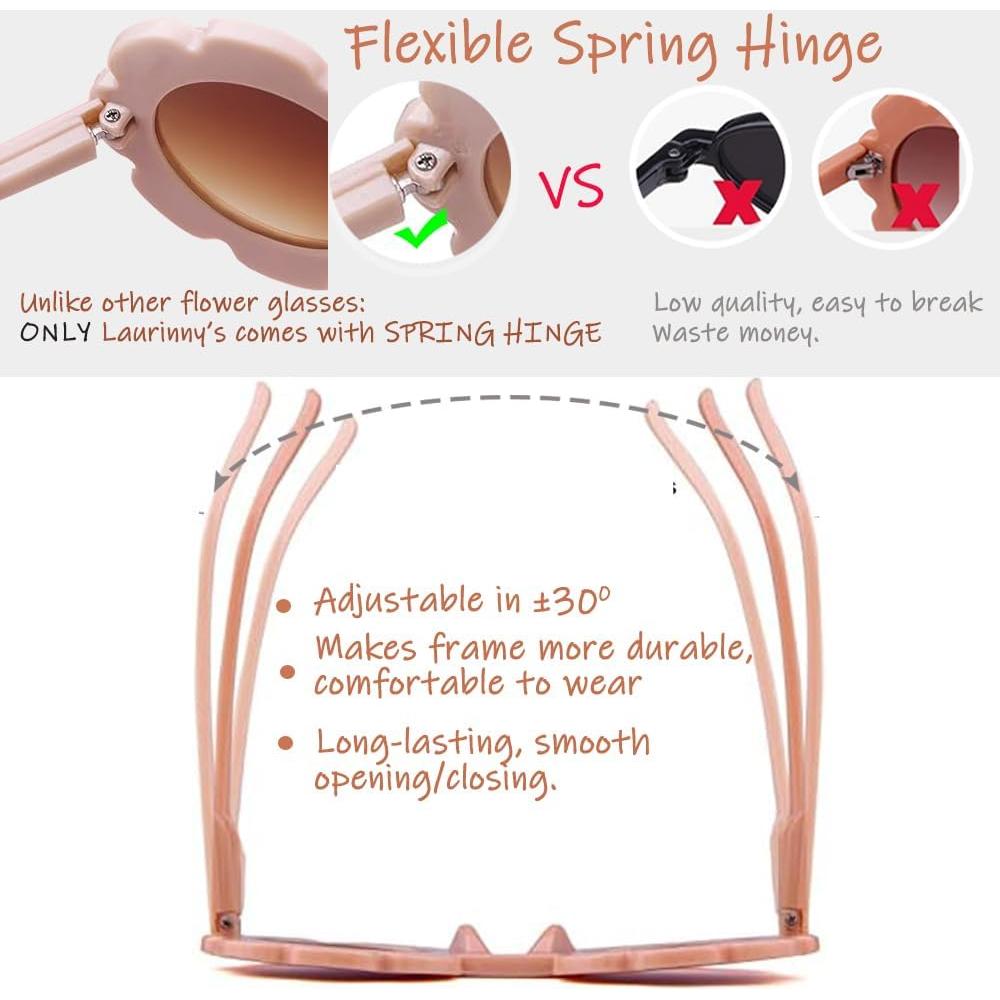 Gafas de sol de flores Laurinny para niños UV400 3-8 años