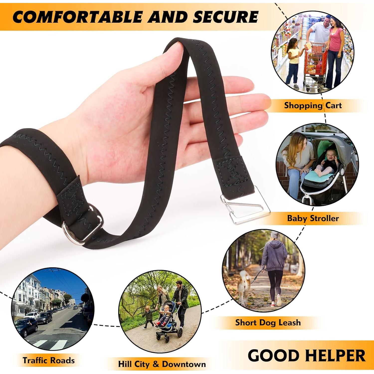 Correa de Seguridad para Silla de Paseo Bebé Neopreno Nylon Negro