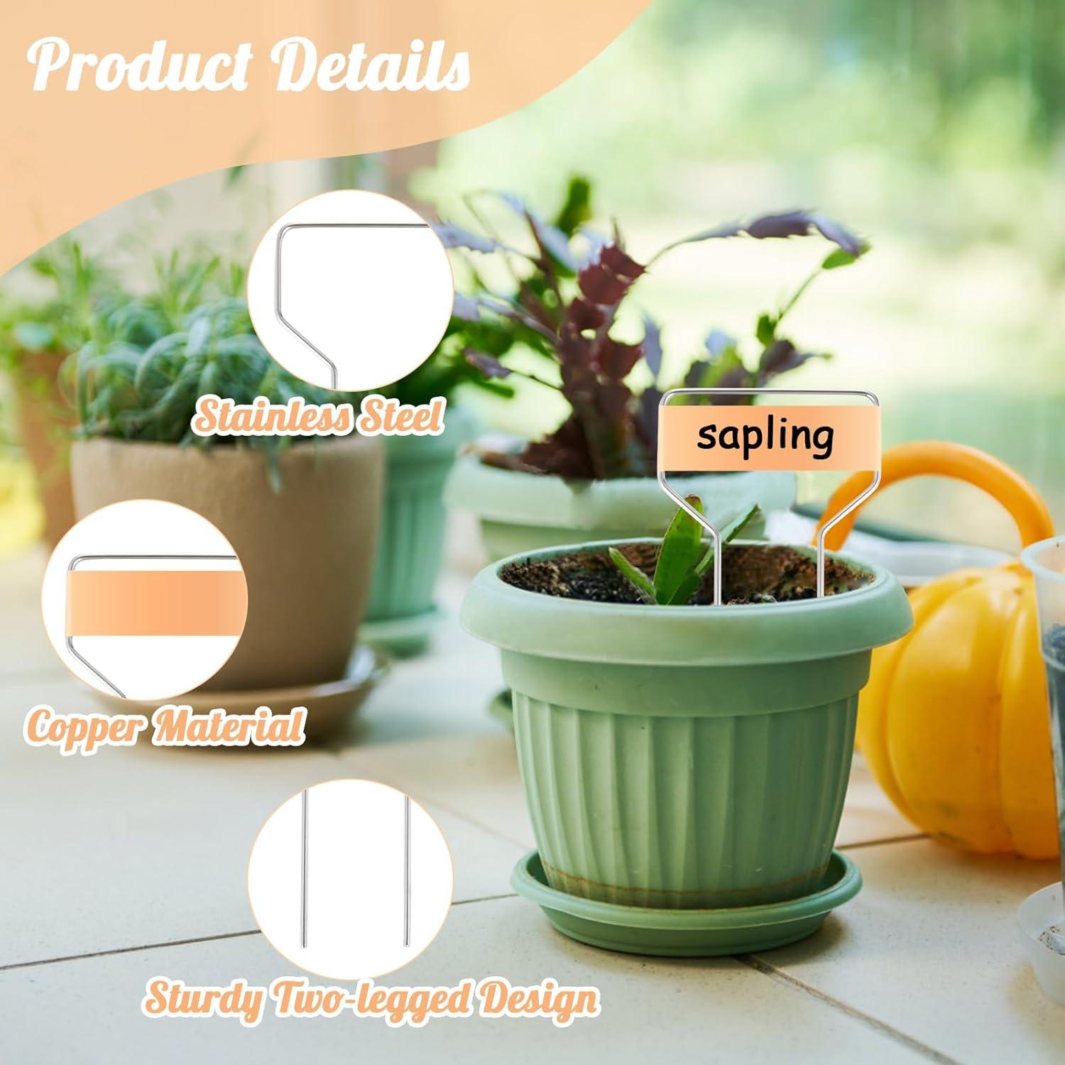 60 Etiquetas de Plantas de Cobre Retainbre 10.16 cm Impermeables