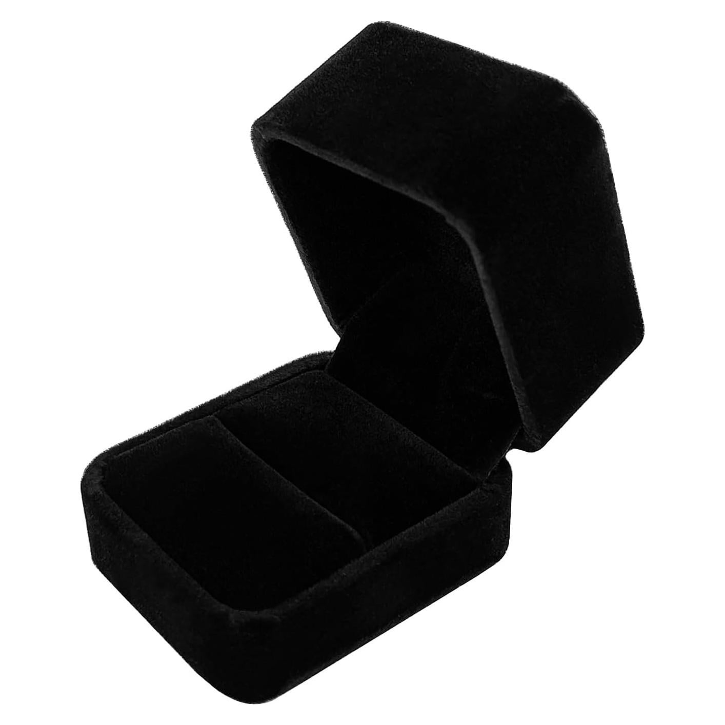 Caja de Anillo Terciopelo Negro - Regalo Propuesta S