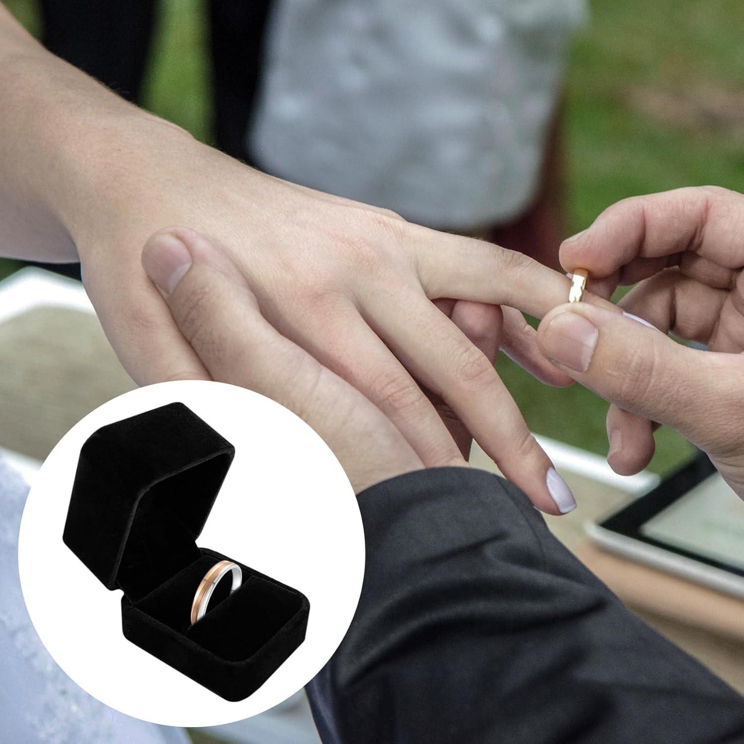 Caja de Anillo Terciopelo Negro - Regalo Propuesta S