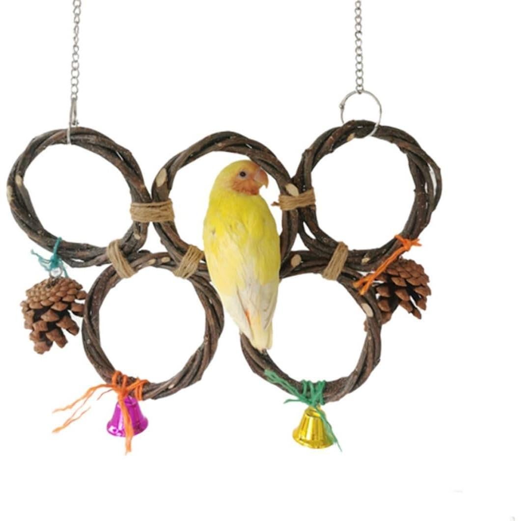 Soporte de columpio para aves CXYYXF 3 anillos 10 cm