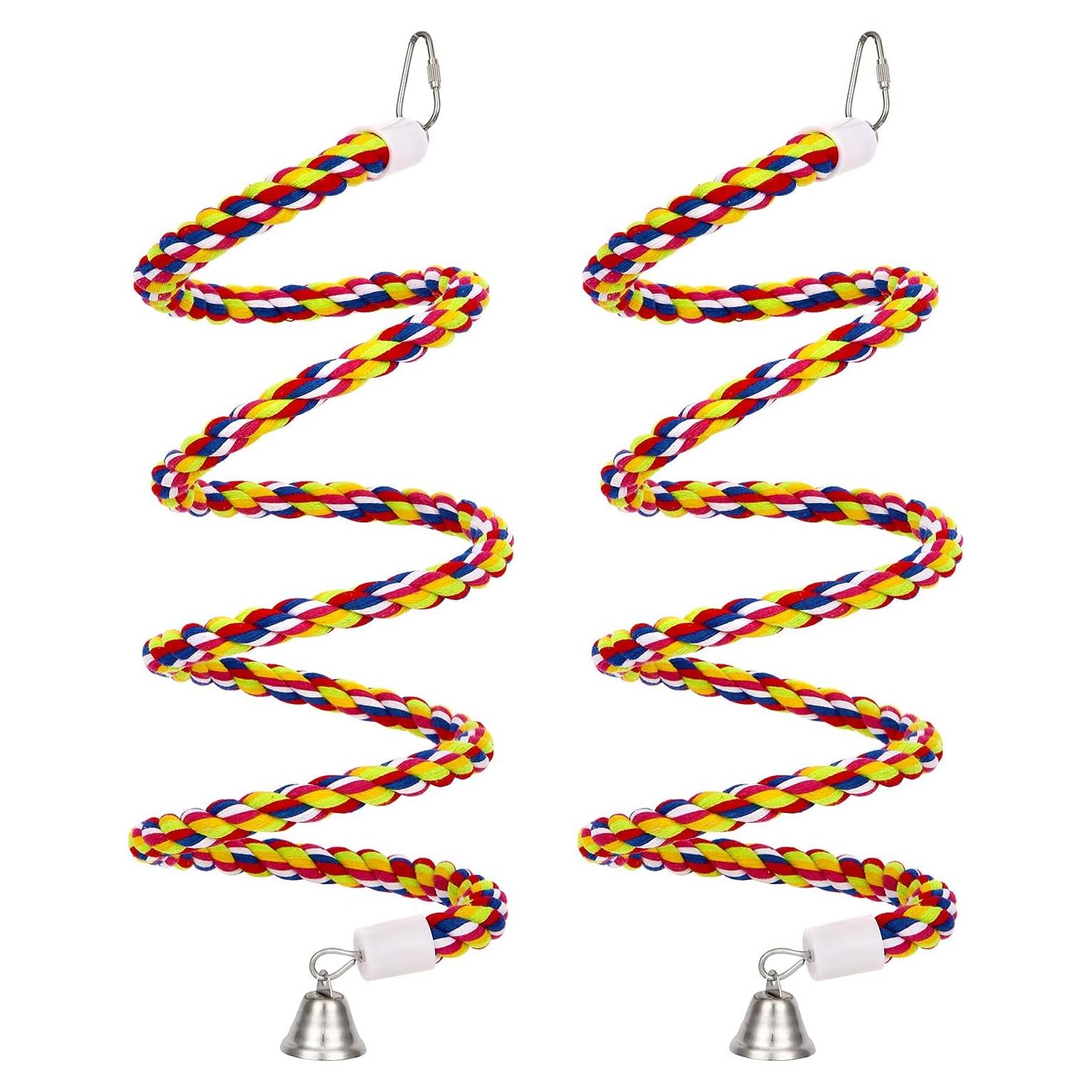 2 Pcs Perchas de Cuerda para Aves OSWINMART 109 cm Algodón