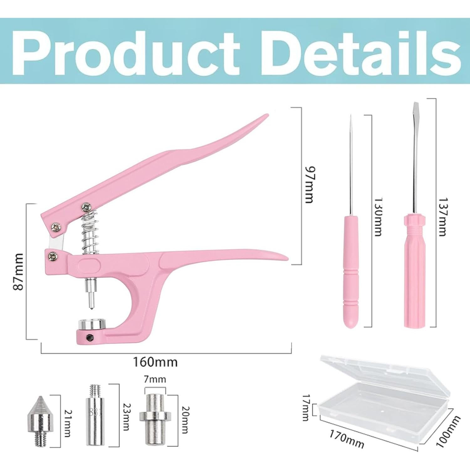 Kit de Sujetadores de Cuero NXTOV 50 Juegos 15mm con Alicates