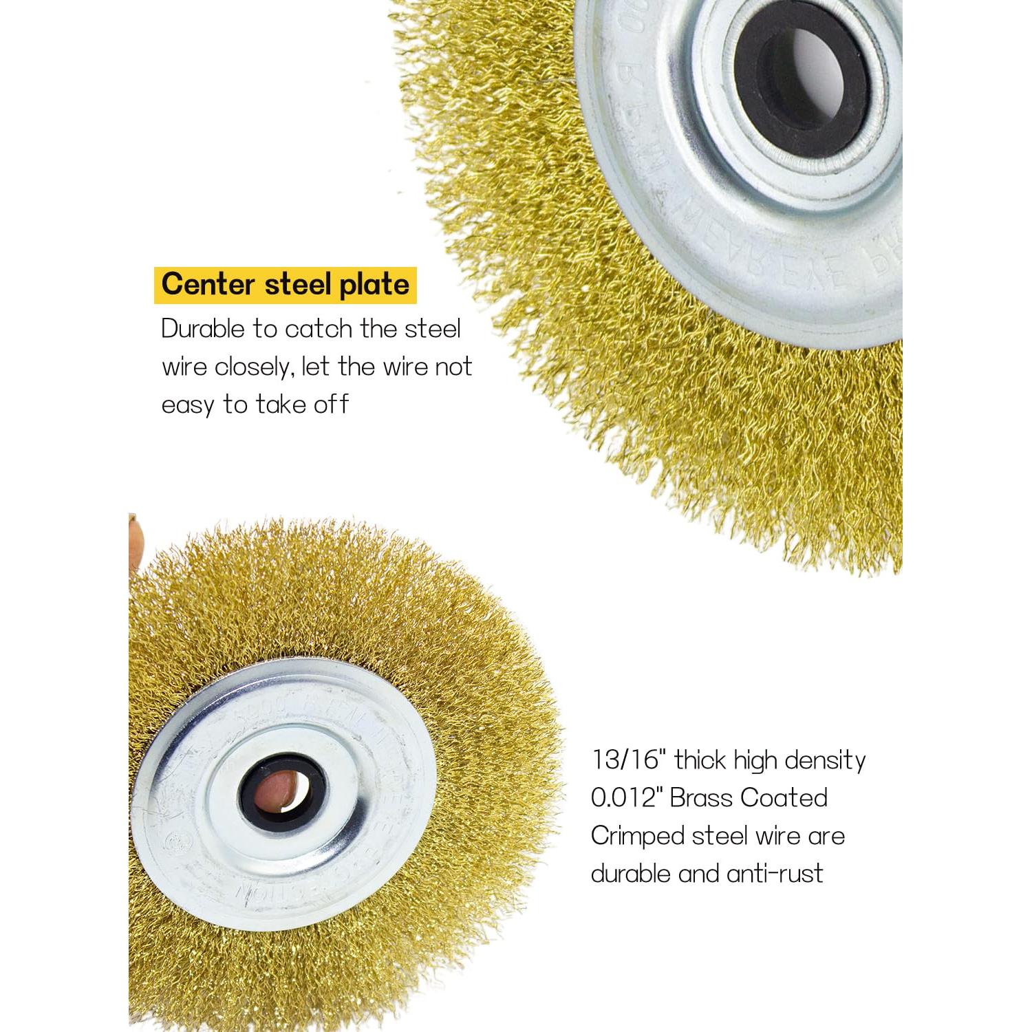 Cepillo de Alambre de Banco OSFTBVT 15.24 cm Recubierto de Latón