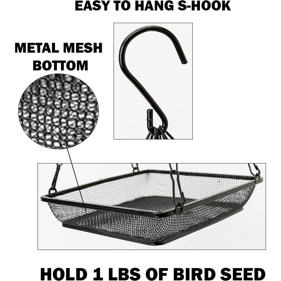 Bandeja Comedero Aves Colgante Evelots - Paquete de 4 - Metal