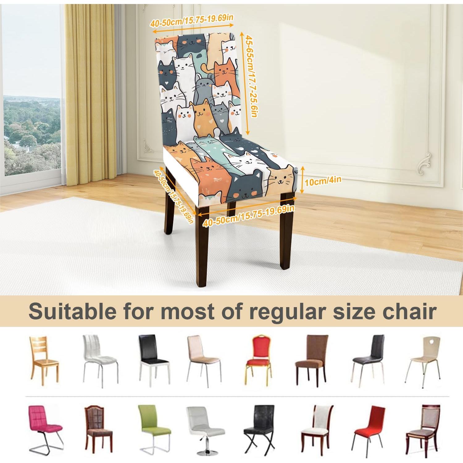 Fundas de Silla de Gato THISFIND - Juego de 4 Lavables