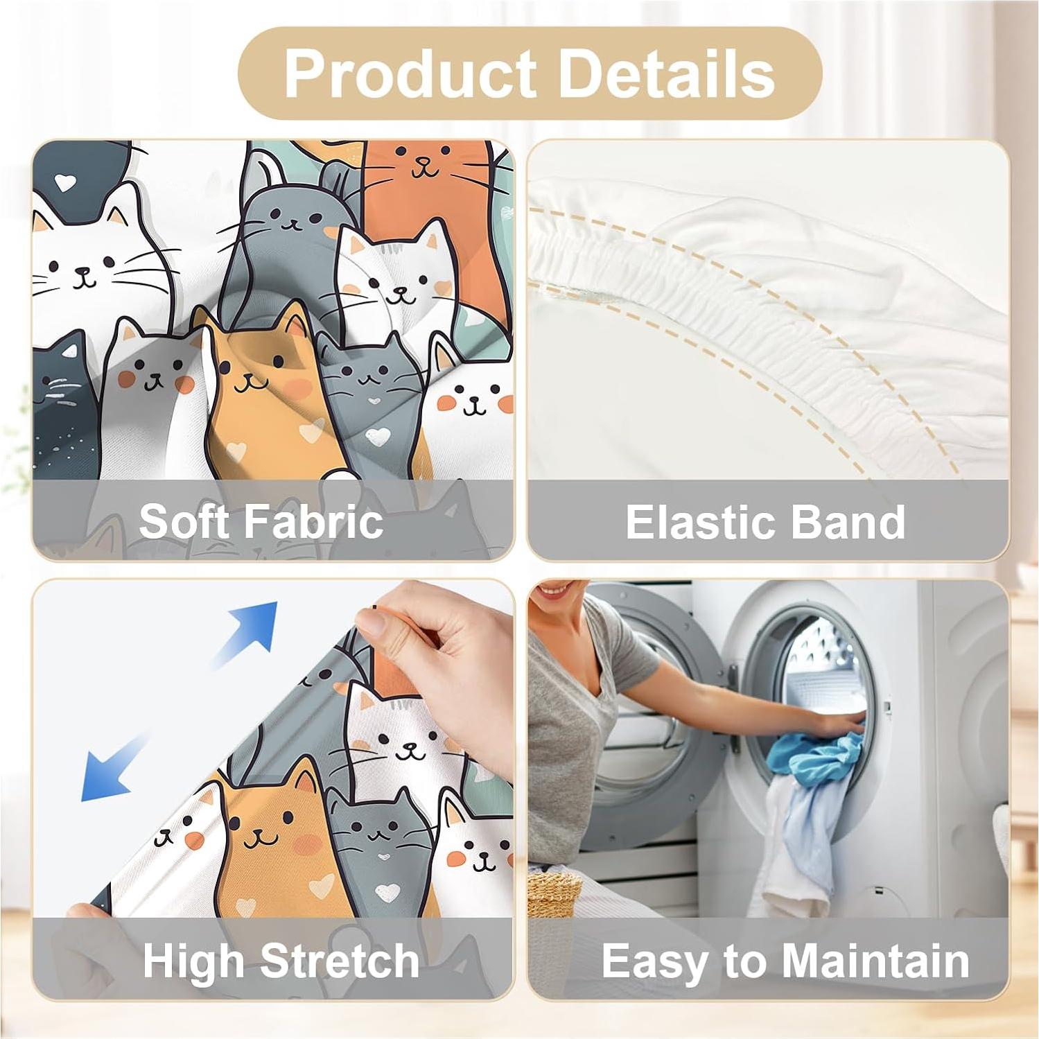 Fundas de Silla de Gato THISFIND - Juego de 4 Lavables