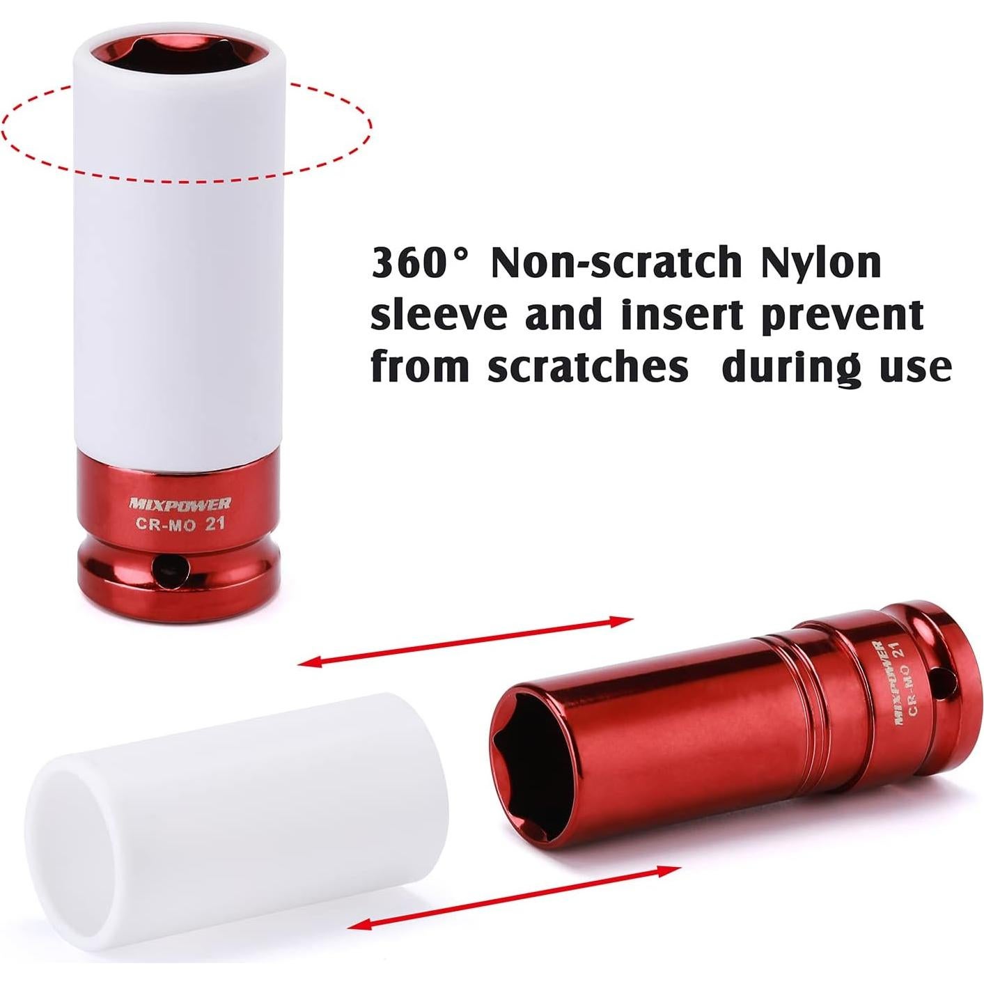 Juego de Enchufes de Impacto MIXPOWER 5 Piezas 1/2" CR-MO