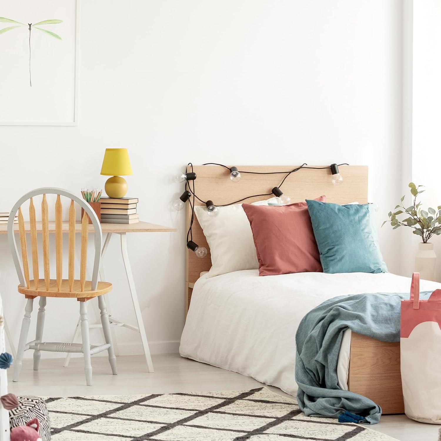 Juego de 2 Lámparas de Mesa Cerámica Diseño Simple Amarillo