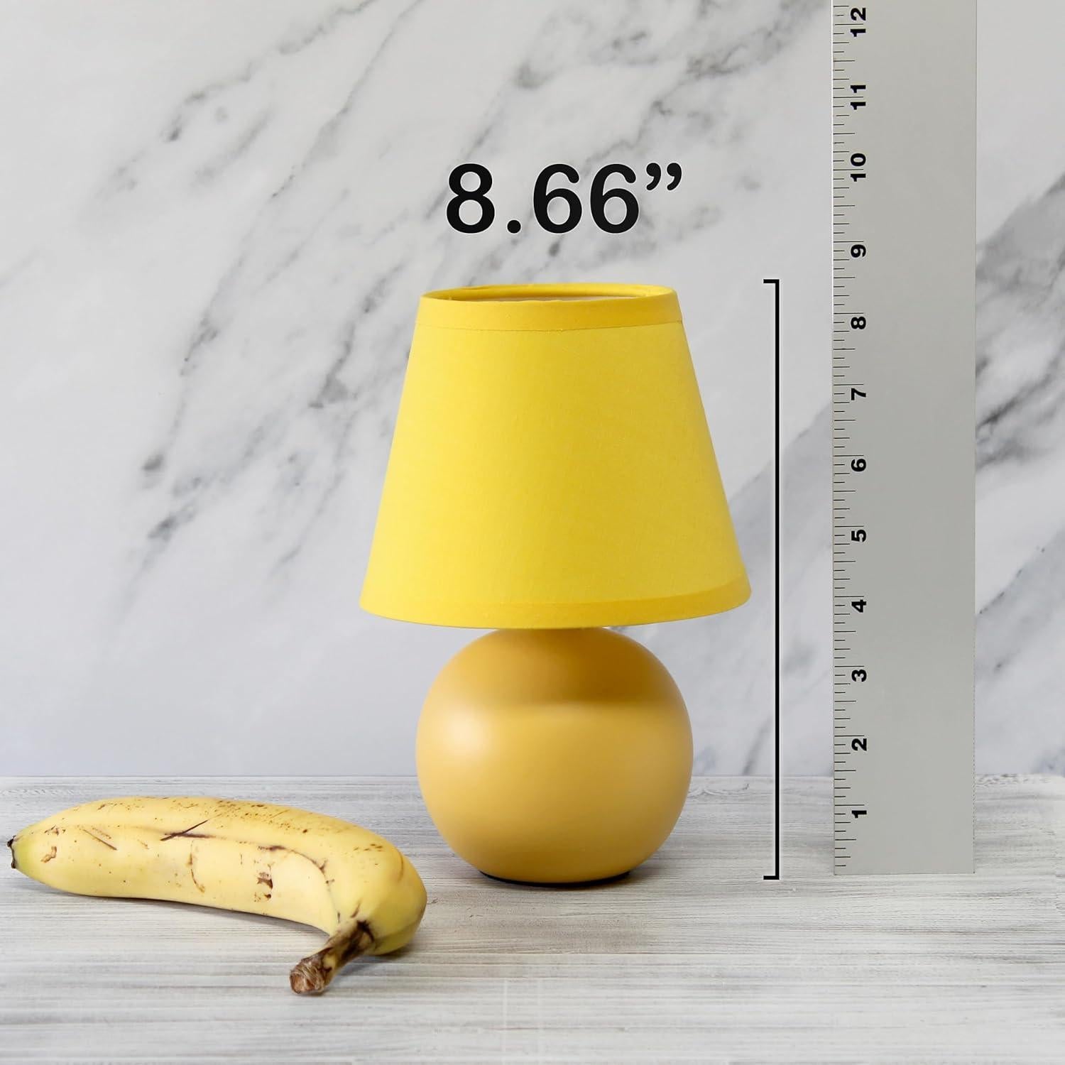 Juego de 2 Lámparas de Mesa Cerámica Diseño Simple Amarillo