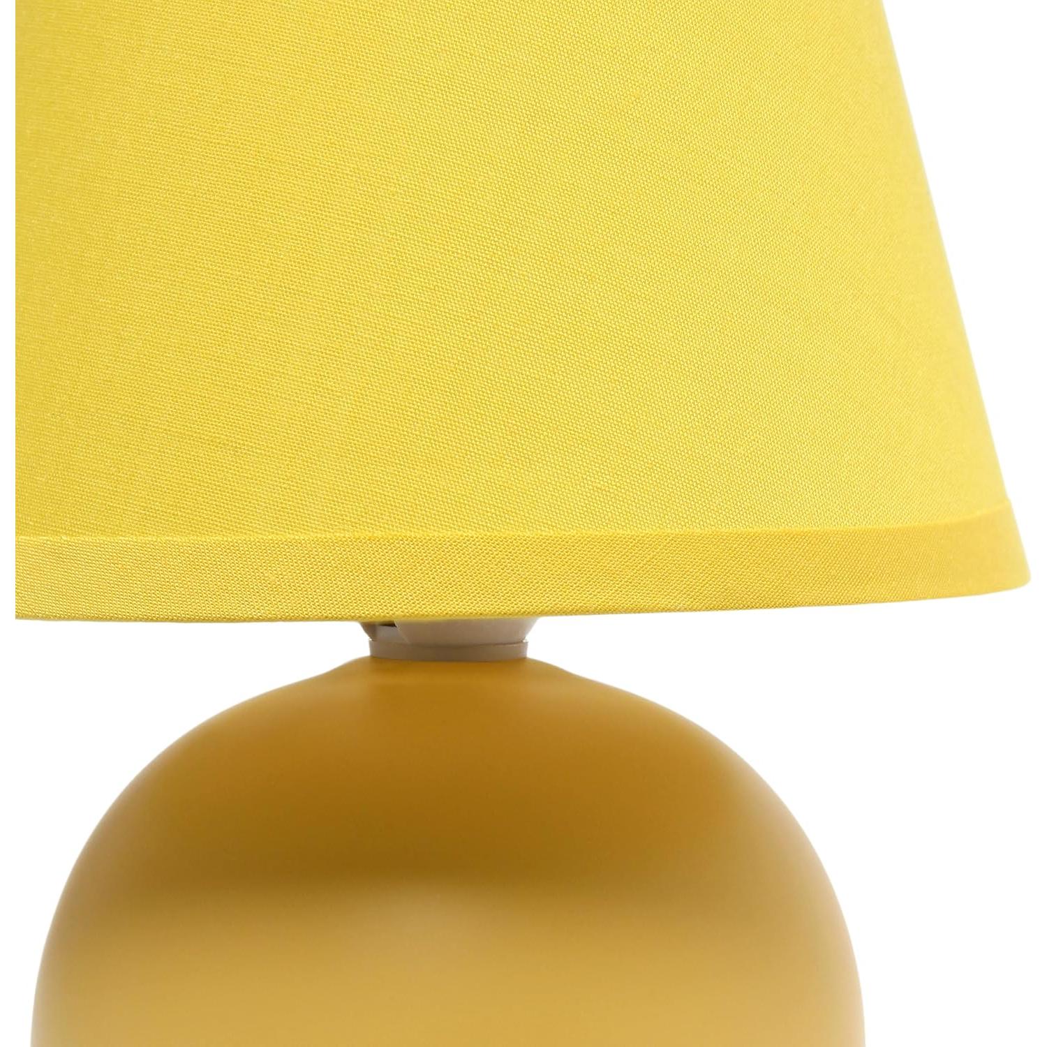 Juego de 2 Lámparas de Mesa Cerámica Diseño Simple Amarillo