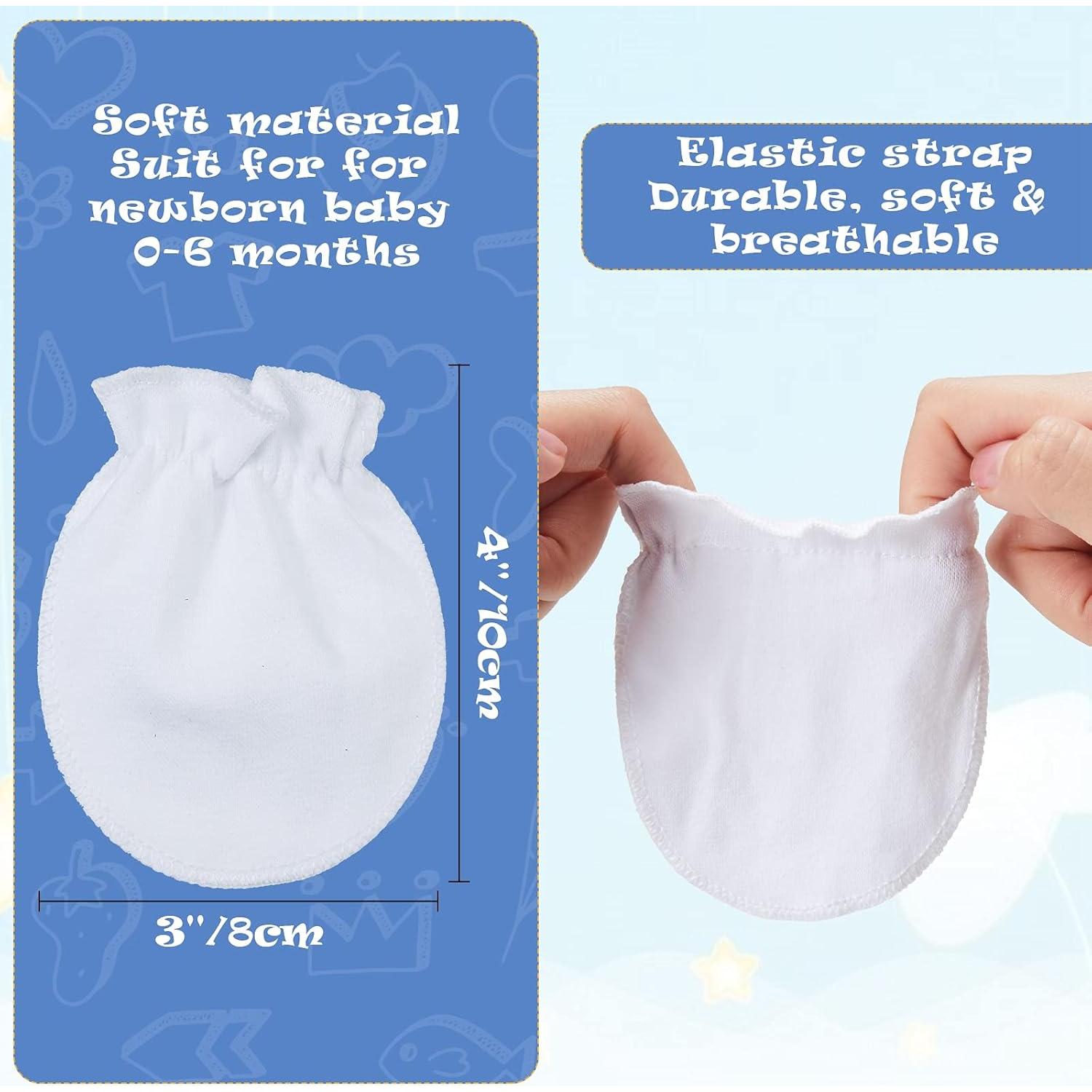16 Pares Manoplas de Algodón para Bebés 0-6 Meses Unisex