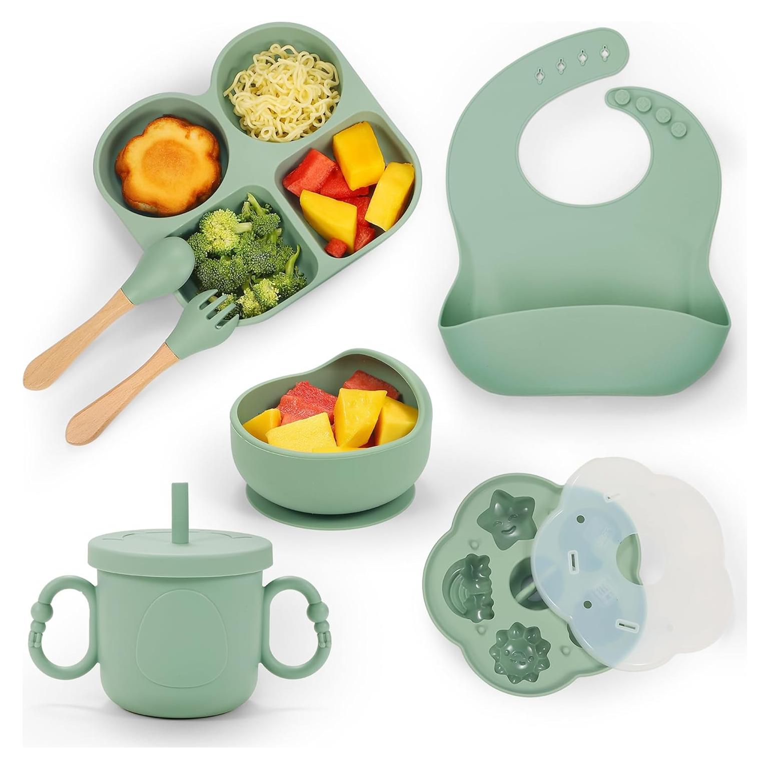 Juego de Alimentación Guiada para Bebés MIICASA 7 Piezas Silicona