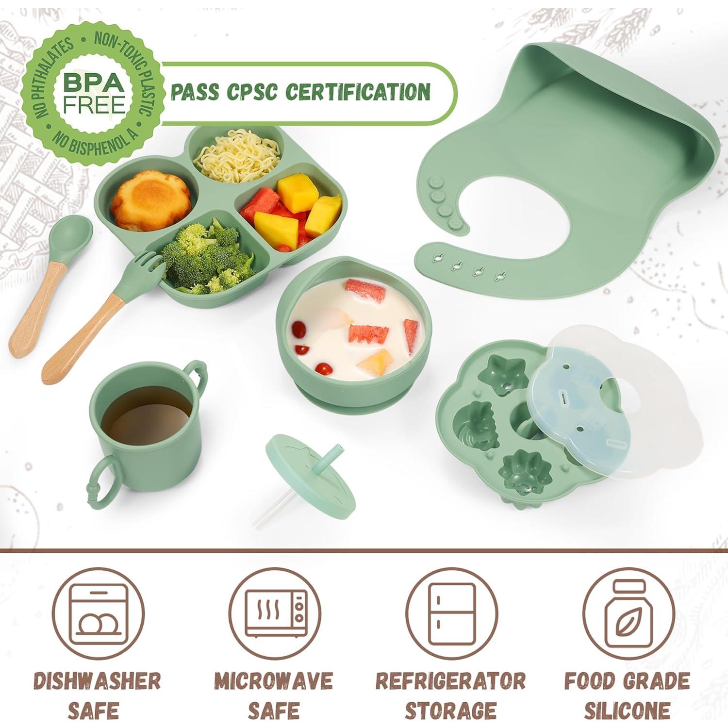 Juego de Alimentación Guiada para Bebés MIICASA 7 Piezas Silicona