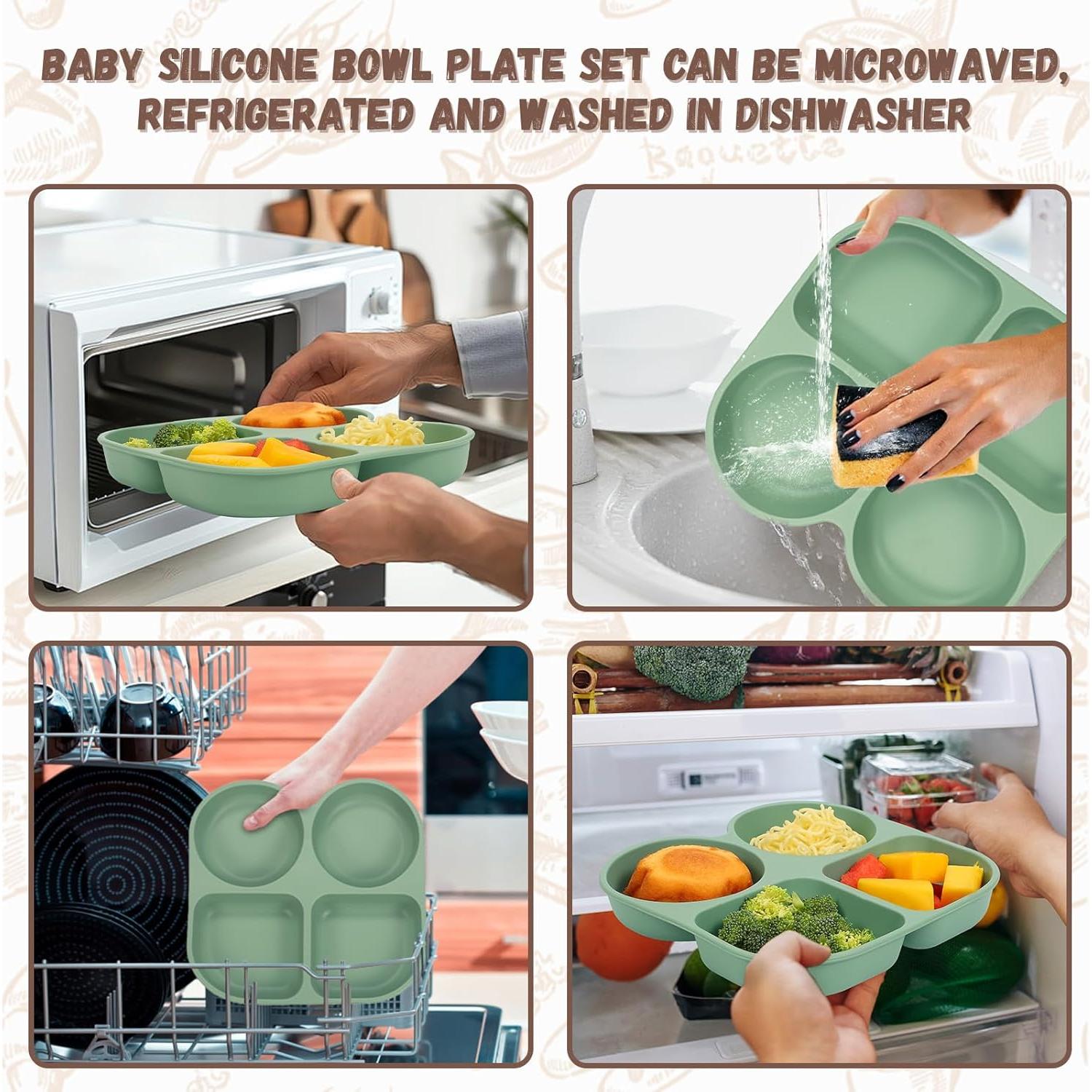 Juego de Alimentación Guiada para Bebés MIICASA 7 Piezas Silicona