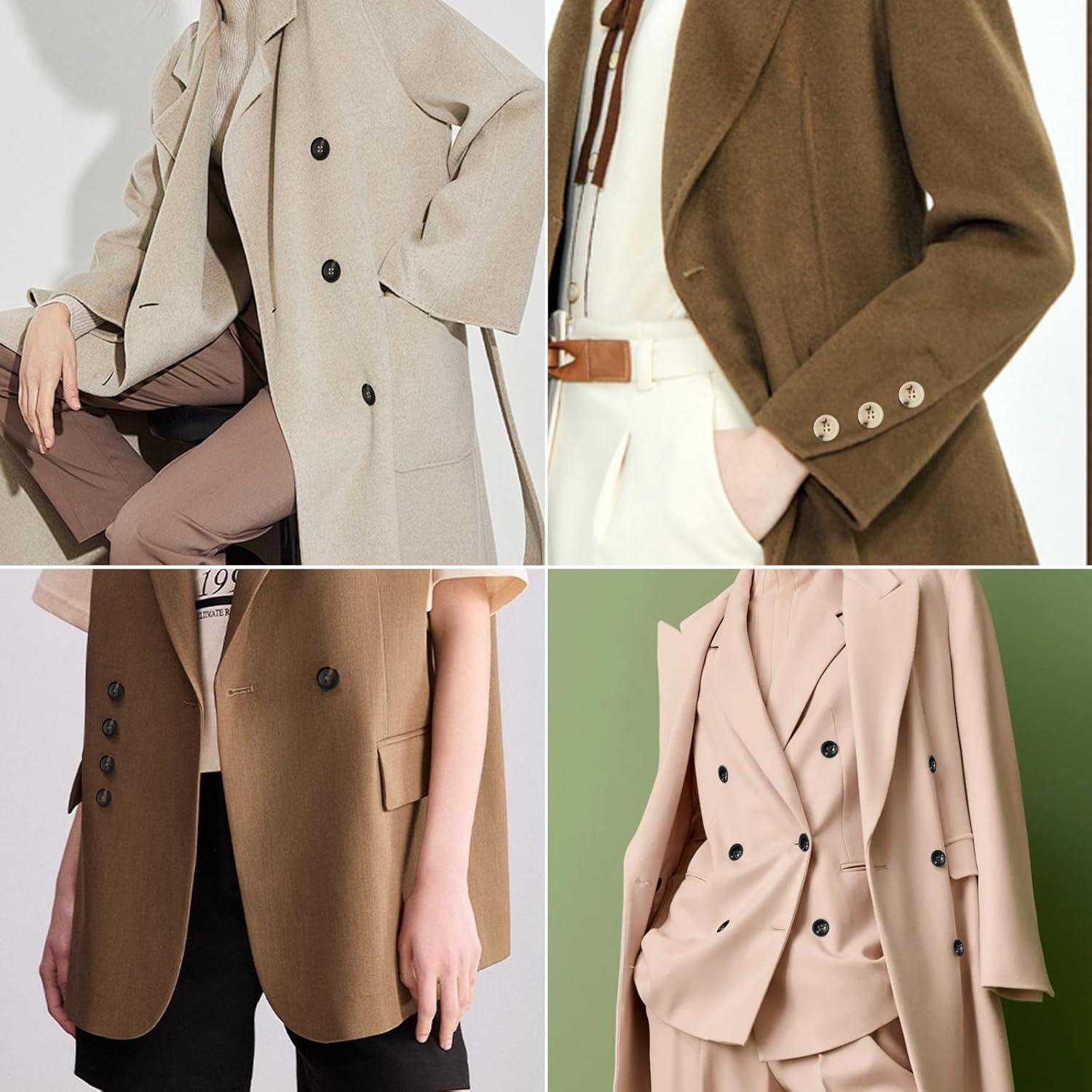 110 Botones de Costura OELFFOW 15-25mm Resina Negro y Blanco