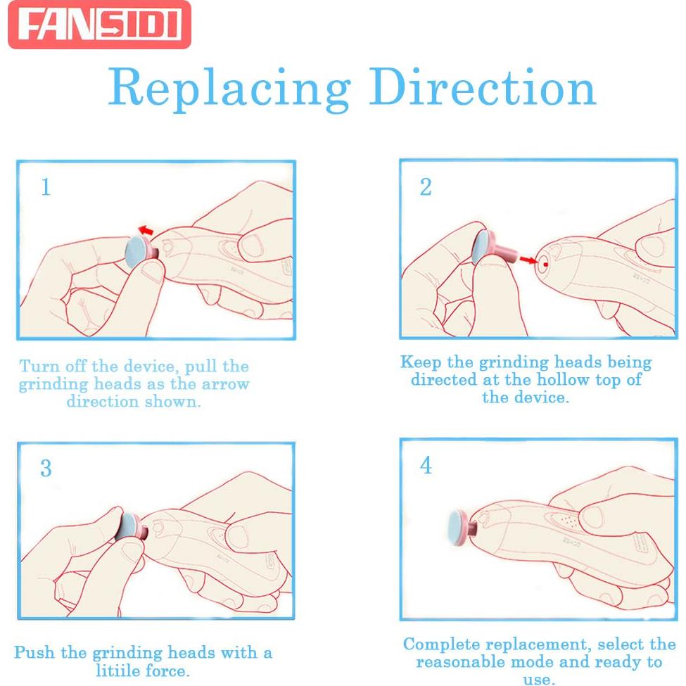 Pads de Reemplazo para Lima Eléctrica Bebé Fansidi - 8 Pads Lija