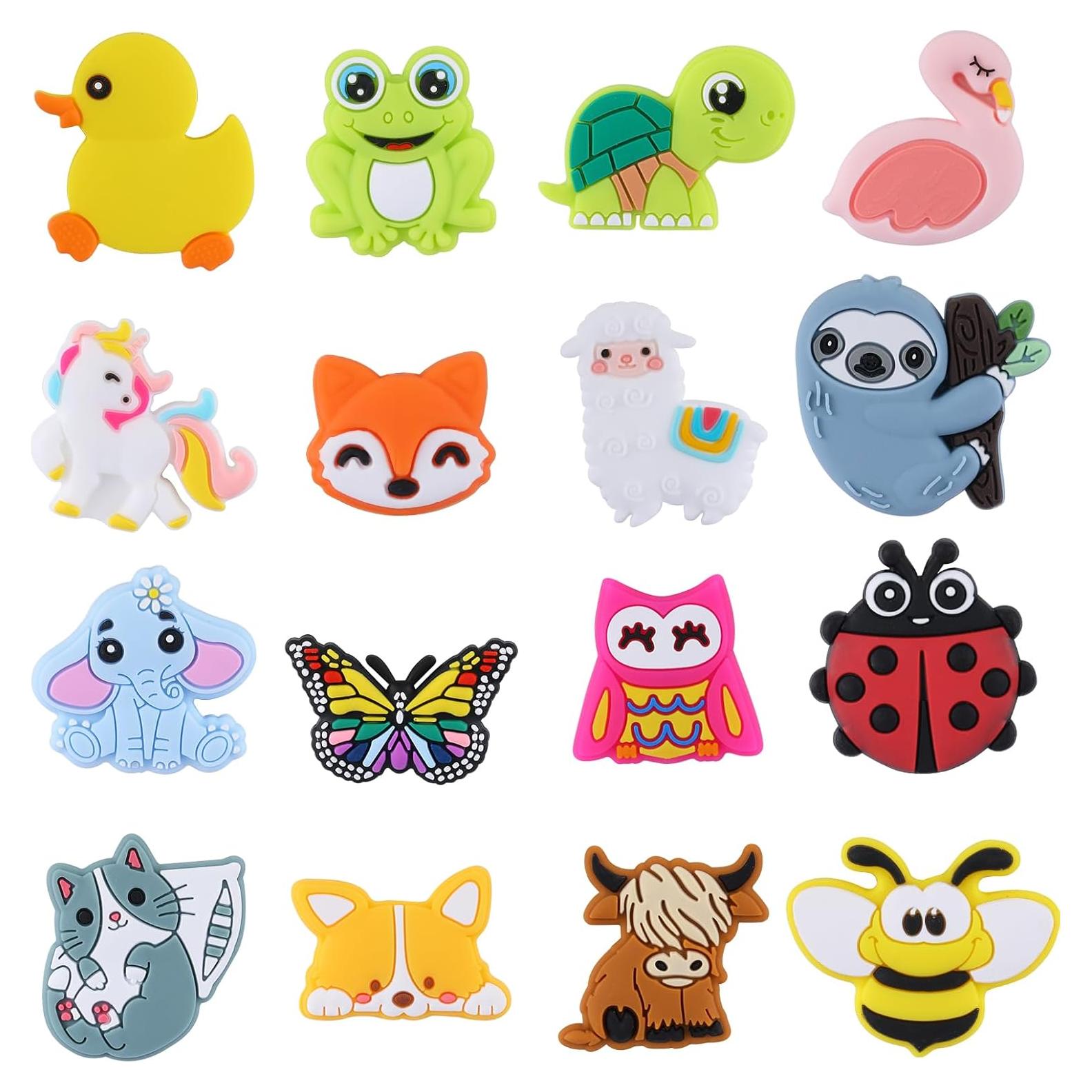 16 Perlas de Silicona HUAAPLEGO Animales para Joyería