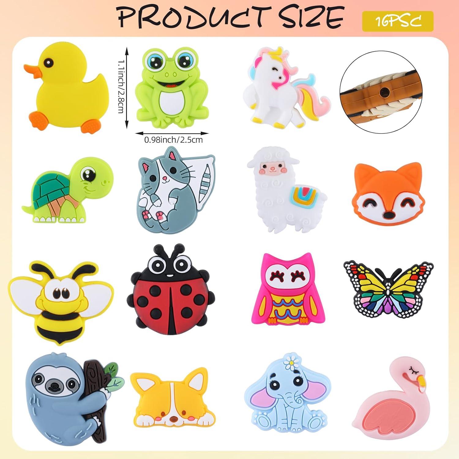 16 Perlas de Silicona HUAAPLEGO Animales para Joyería