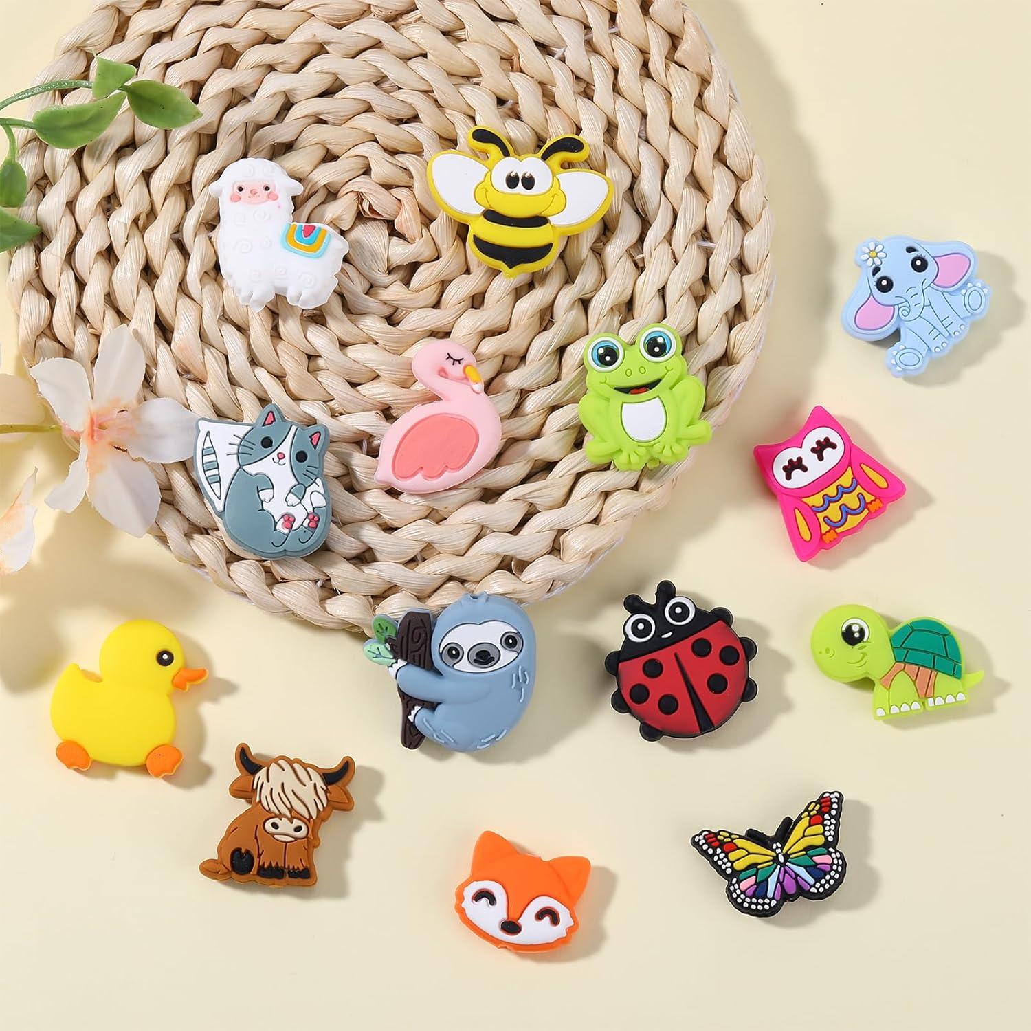 16 Perlas de Silicona HUAAPLEGO Animales para Joyería