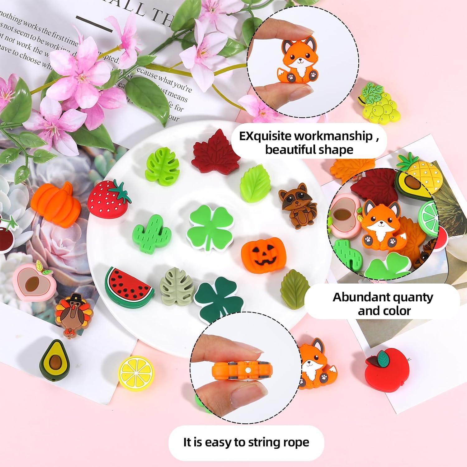 16 Perlas de Silicona HUAAPLEGO Animales para Joyería