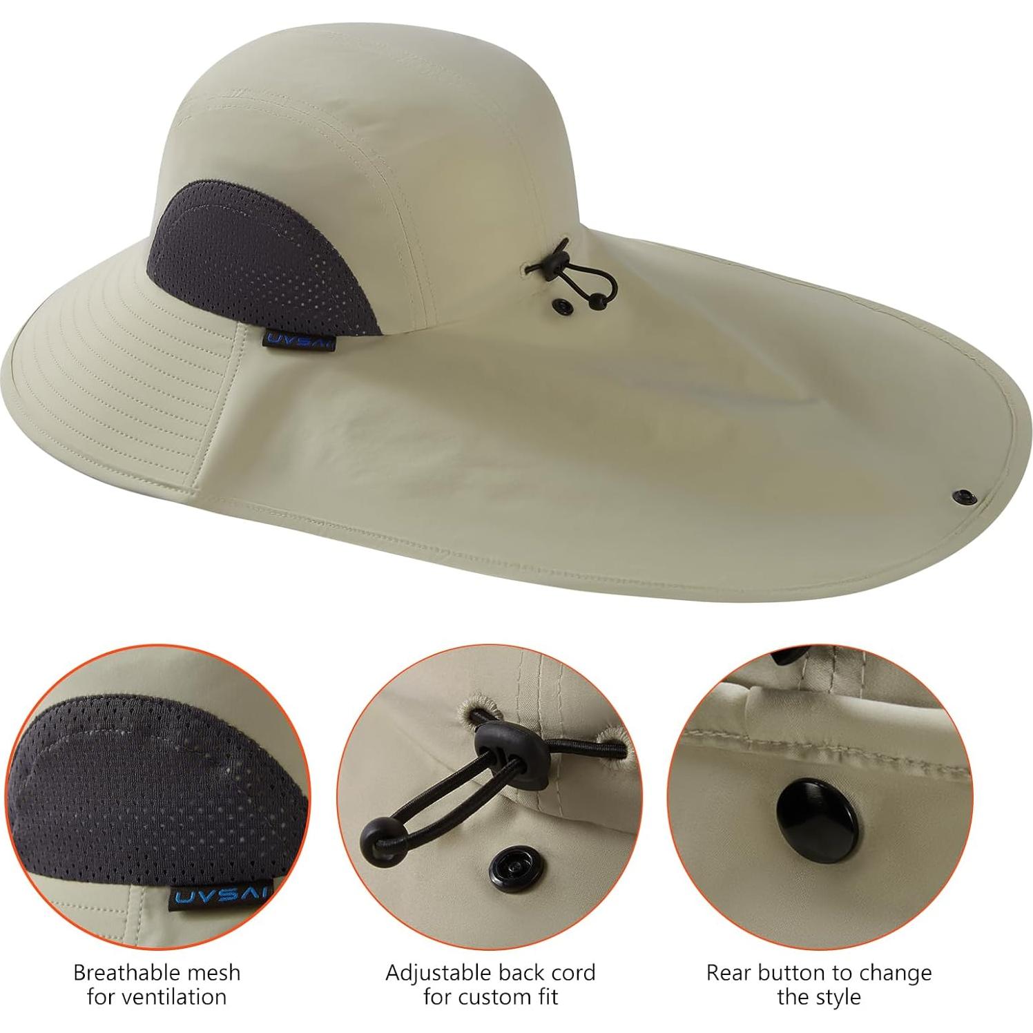 Sombrero de Sol Plegable UPF 50+ Beige con Ala Ancha