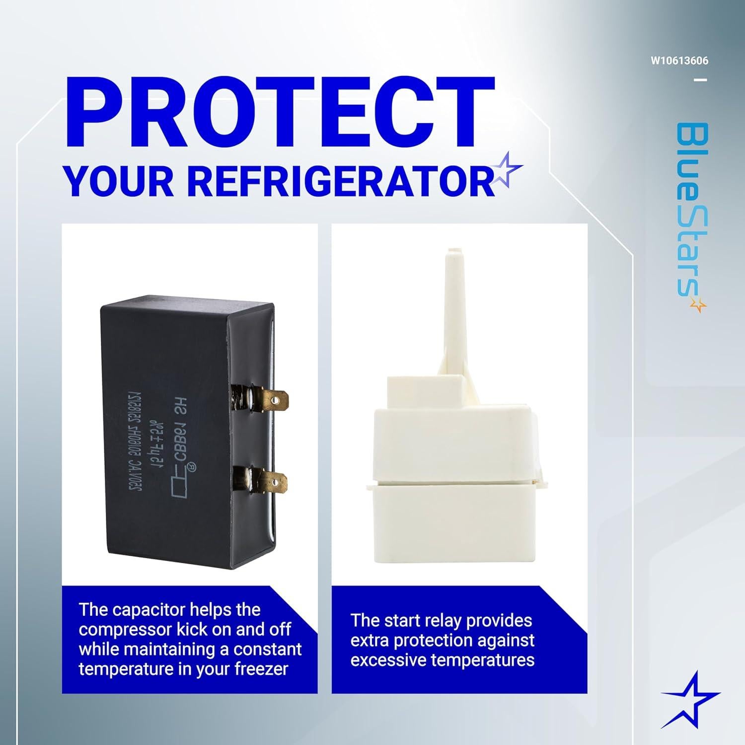 Relé de Arranque Compresor Refrigerador BlueStars W10613606