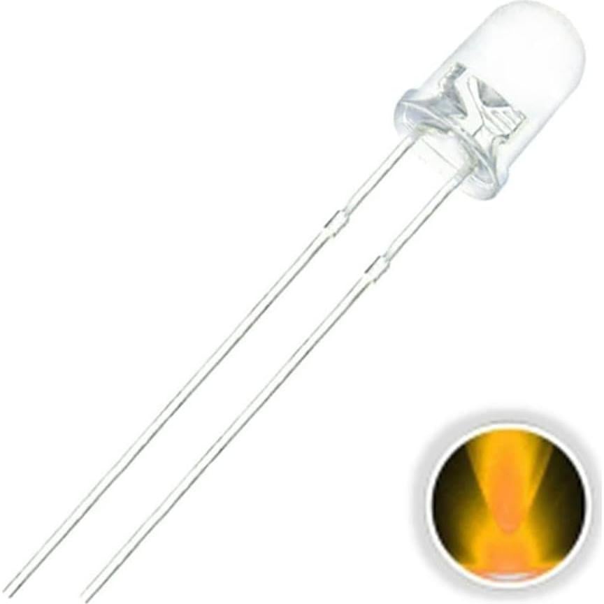 100 Diodos LED 5mm Amarillos Parpadeantes TOPXCDZ