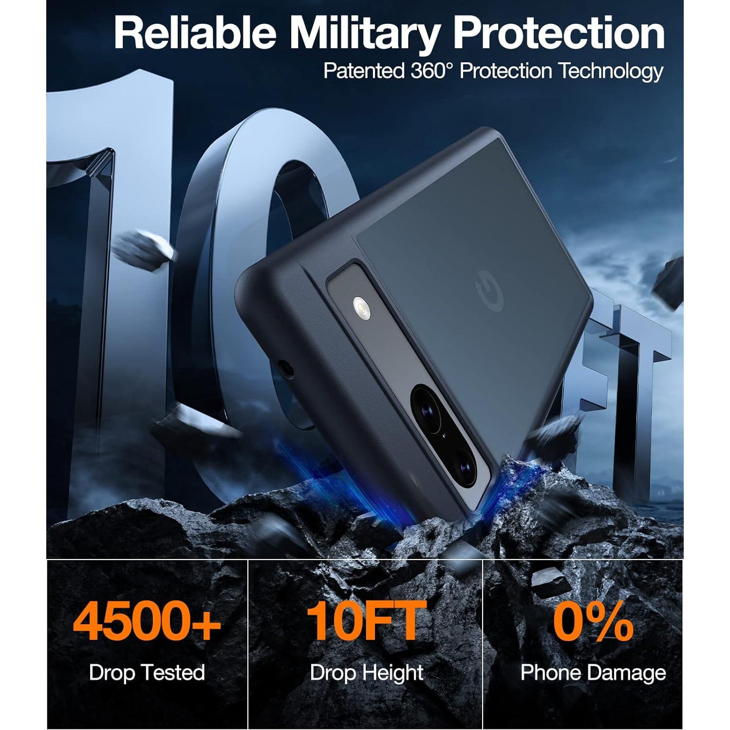 Funda TORRAS A Prueba de Golpes para Google Pixel 7a, Negro