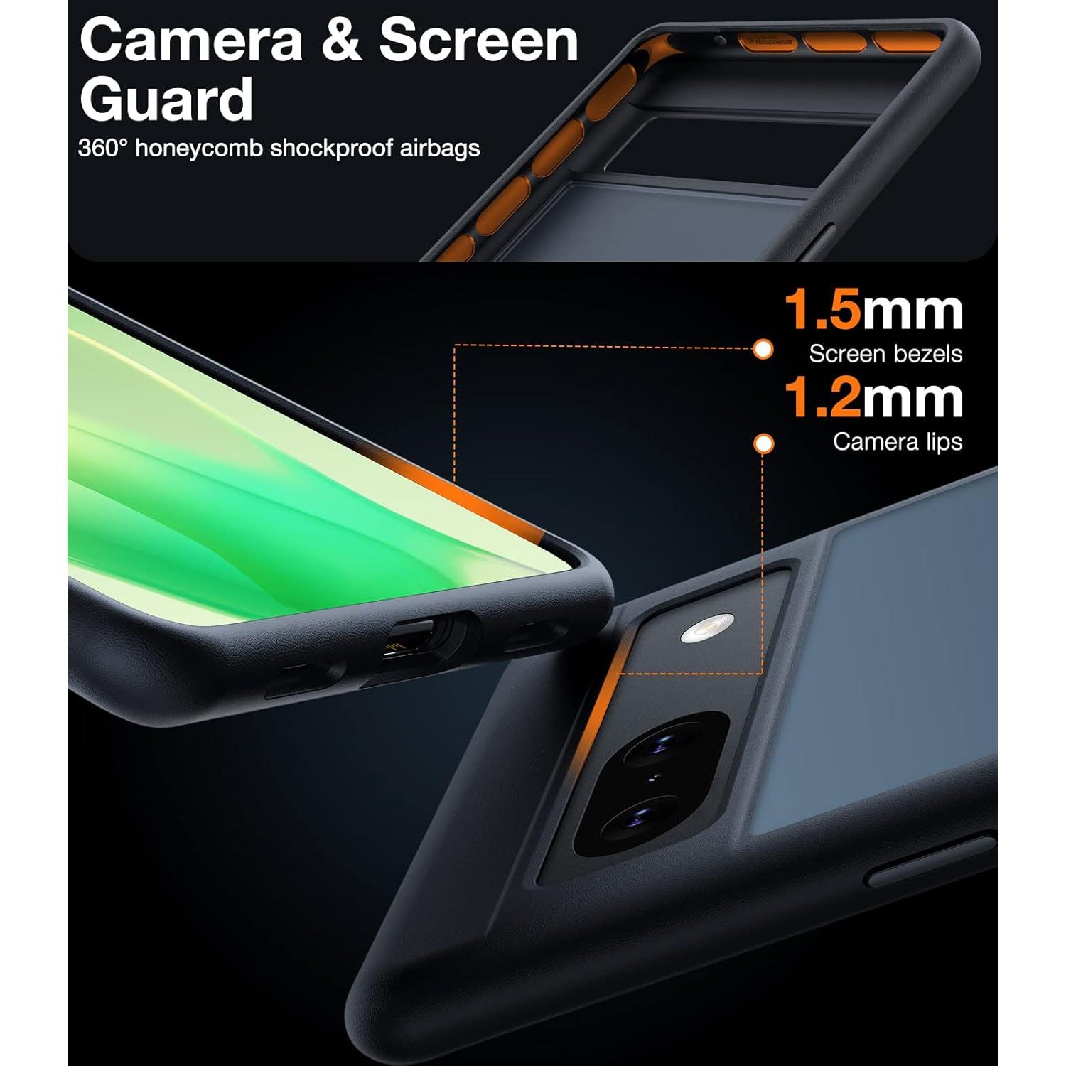 Funda TORRAS A Prueba de Golpes para Google Pixel 7a, Negro