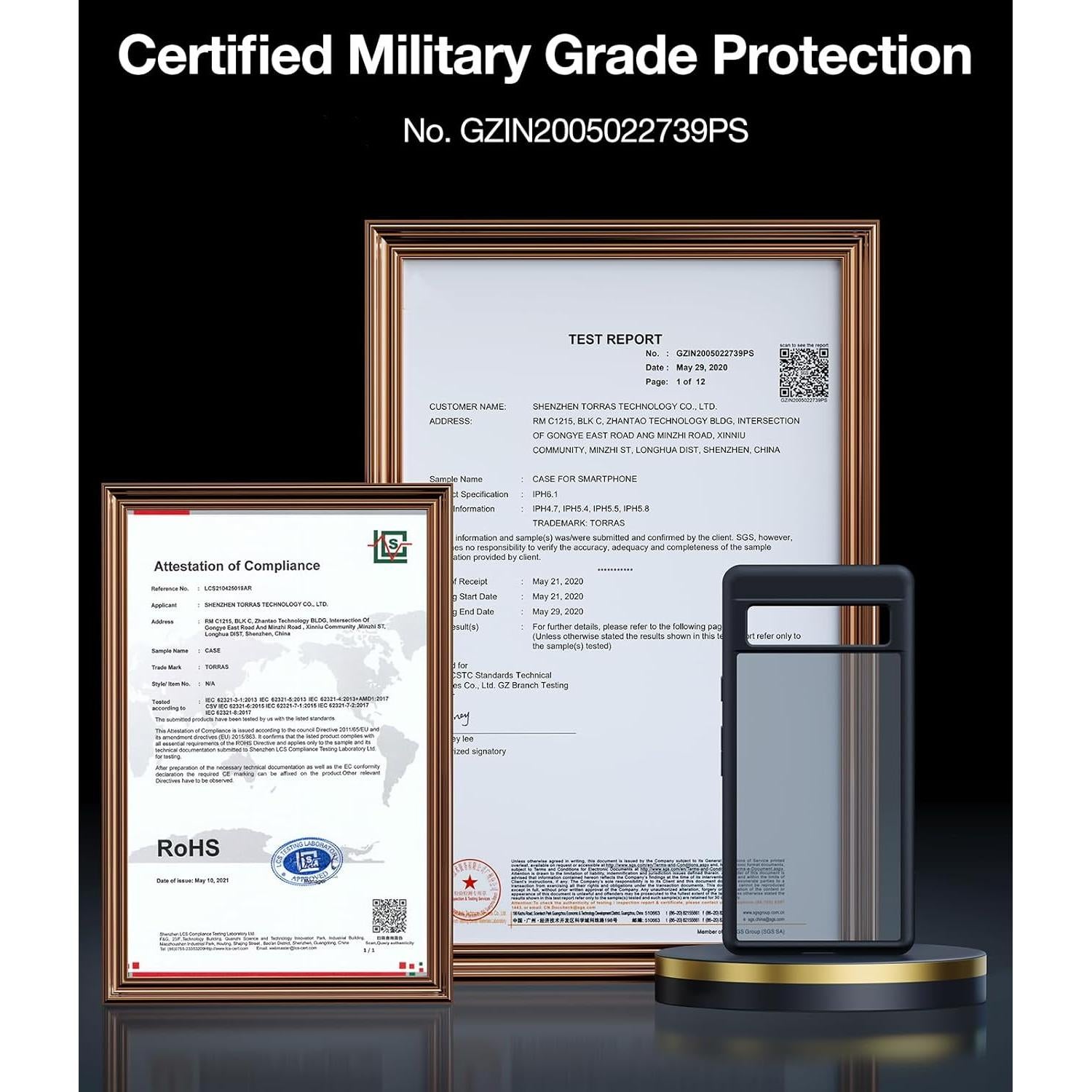 Funda TORRAS A Prueba de Golpes para Google Pixel 7a, Negro