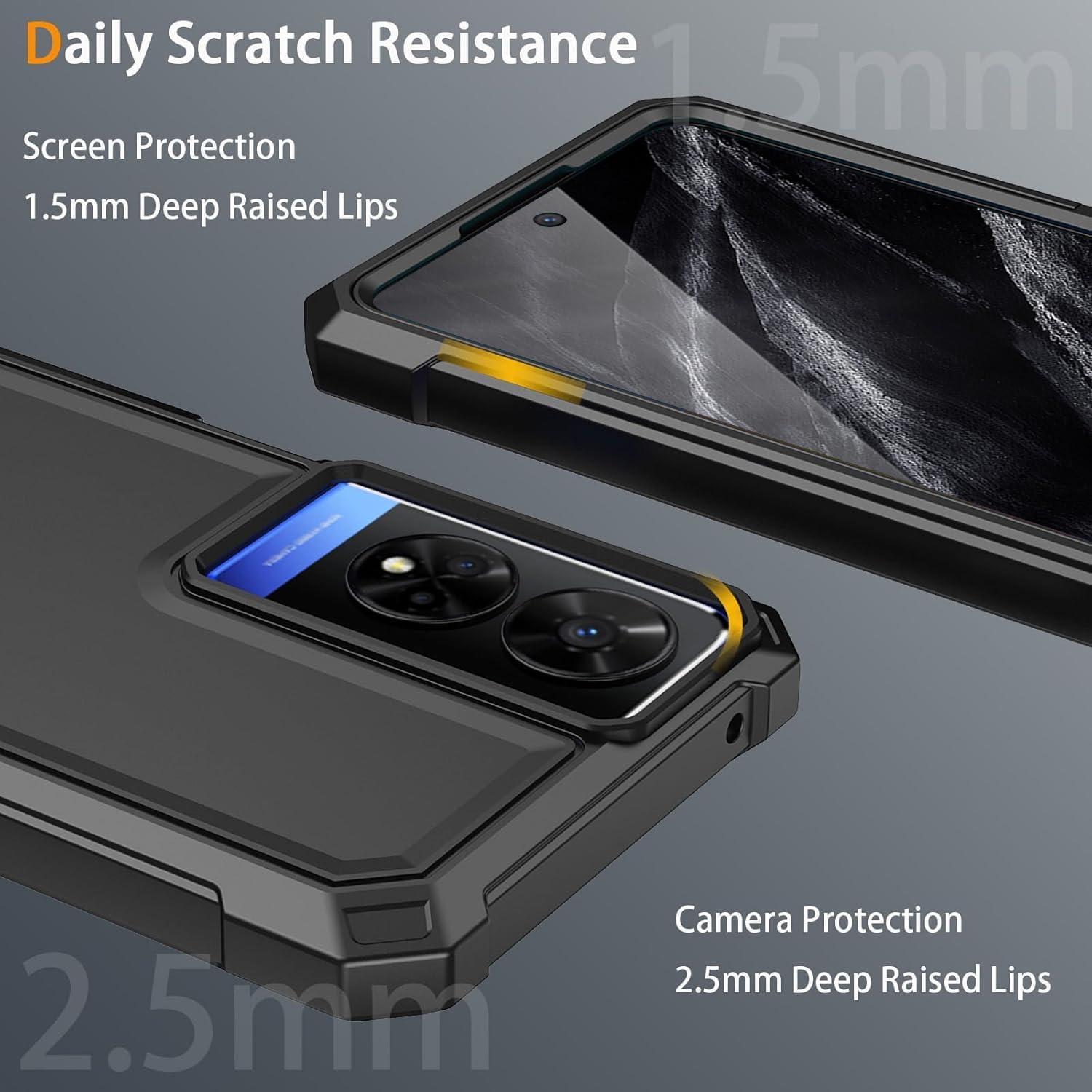 Carcasa Híbrida TJS para TCL 50 XE 5G y NXTPAPER 5G - Negro