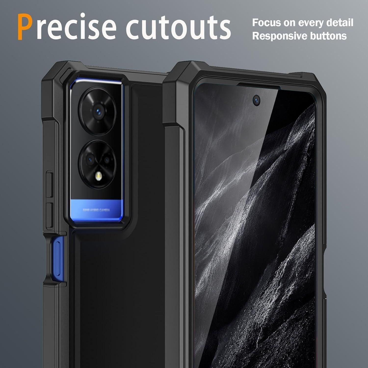 Carcasa Híbrida TJS para TCL 50 XE 5G y NXTPAPER 5G - Negro