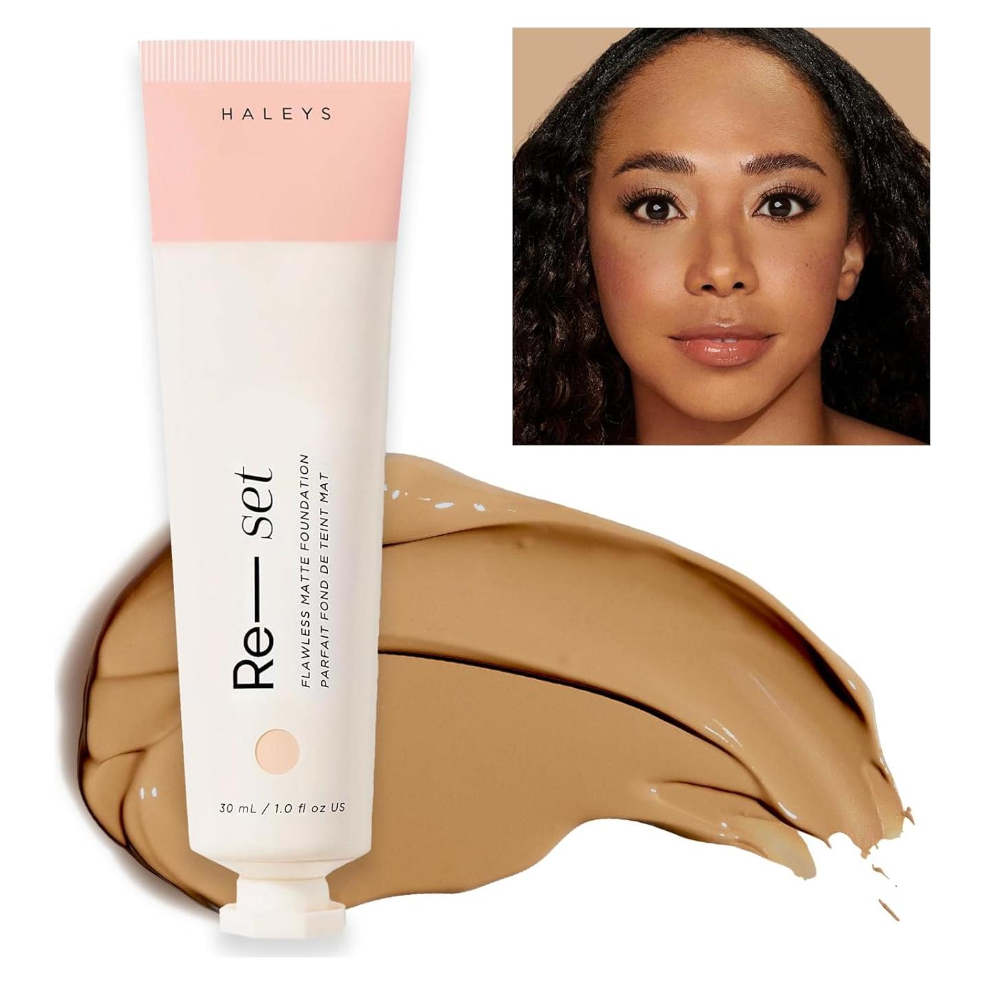 Base Líquida Matte Haleys Re-set 6.5 - Cobertura Completa Vegana
