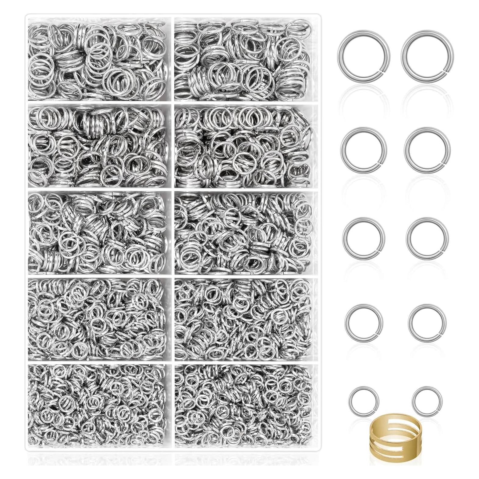 PAXCOO 4600 Anillas de Salto Plateadas para Joyas