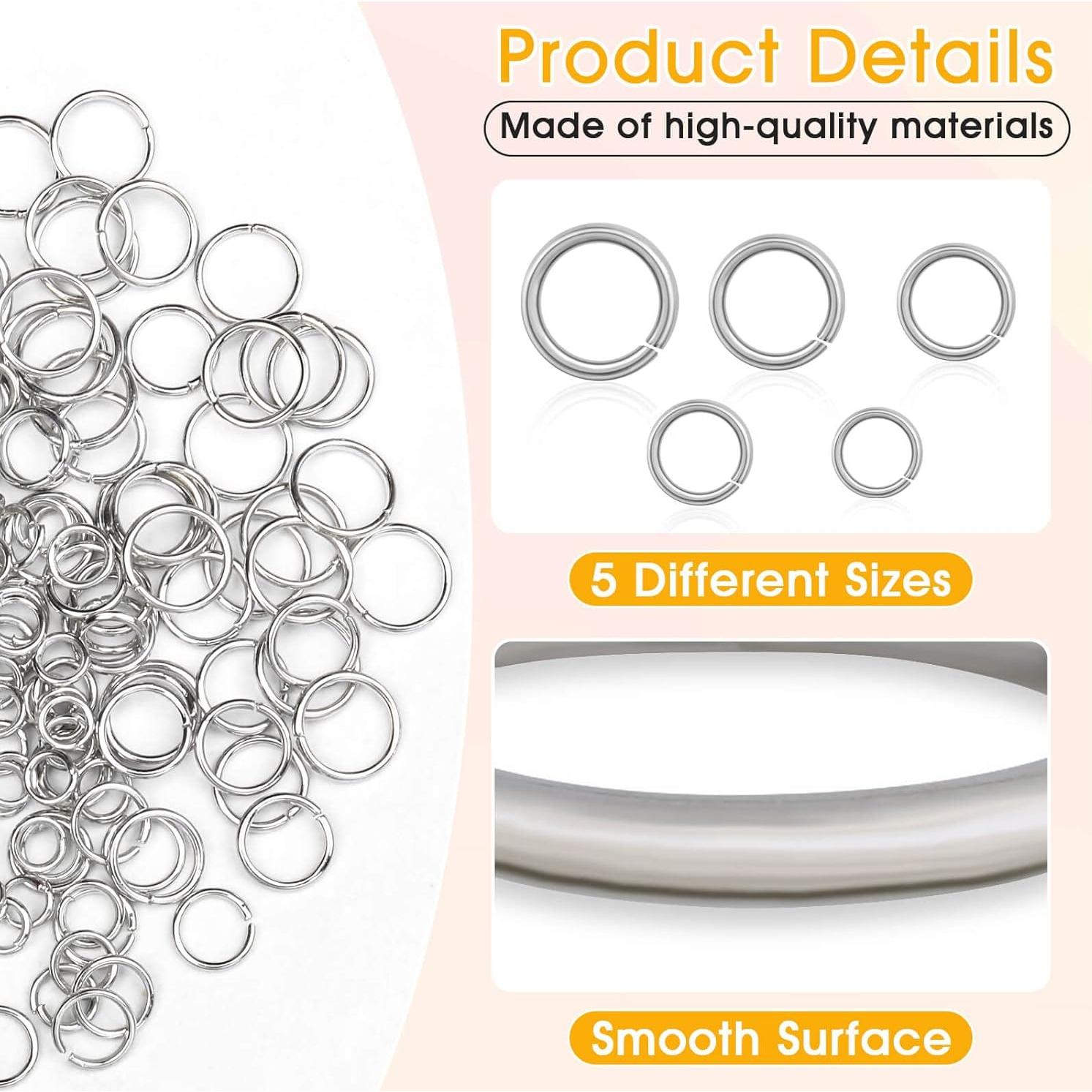 PAXCOO 4600 Anillas de Salto Plateadas para Joyas