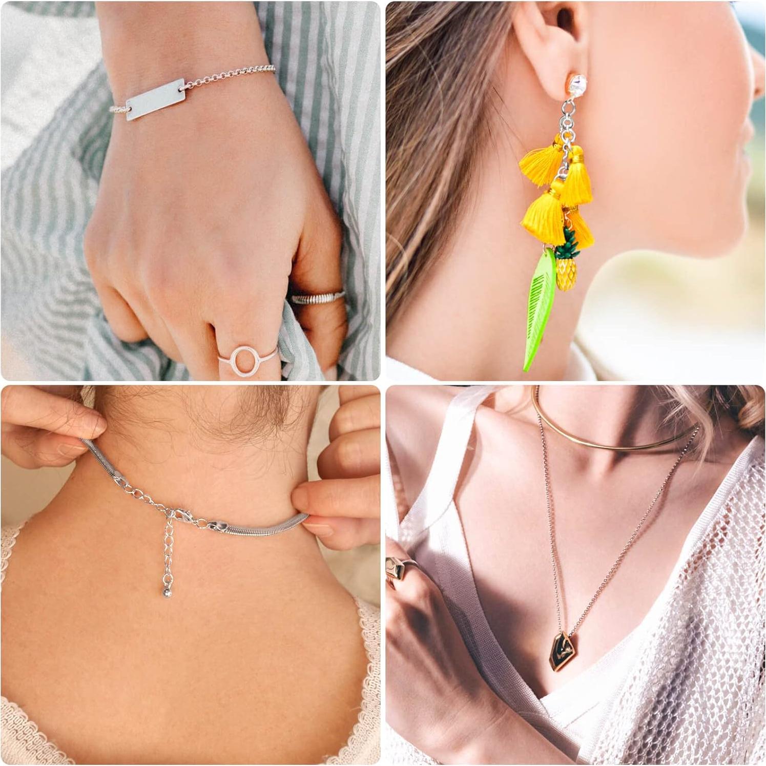 PAXCOO 4600 Anillas de Salto Plateadas para Joyas