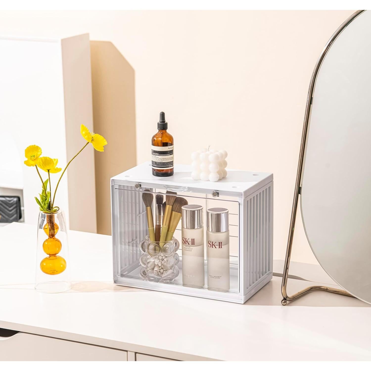 Caja de Exhibición Acrílica CESTATIVO 30x17x24 cm Marfil