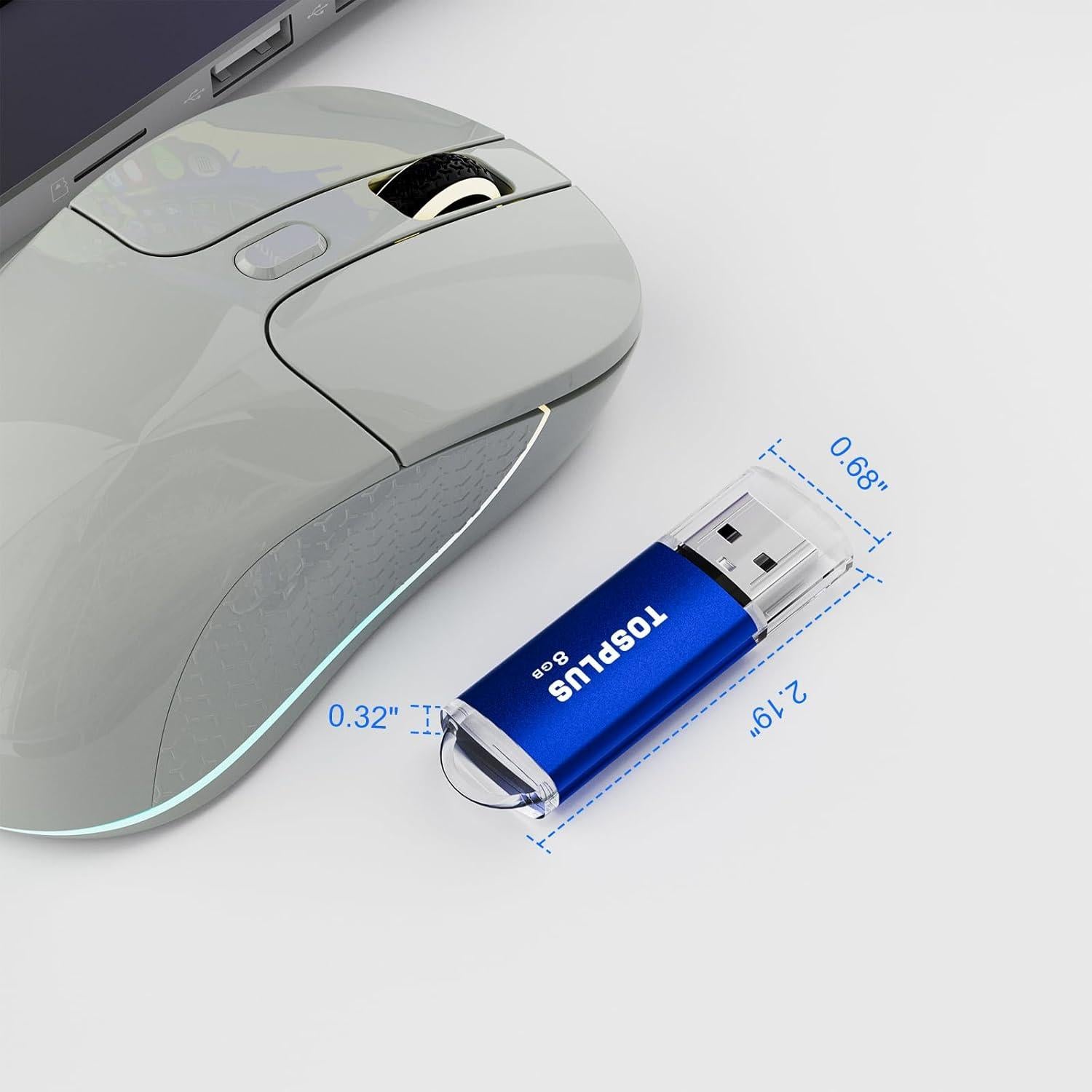 Paquete de 2 Memorias USB 8GB TOSPLUS Negro/Azul