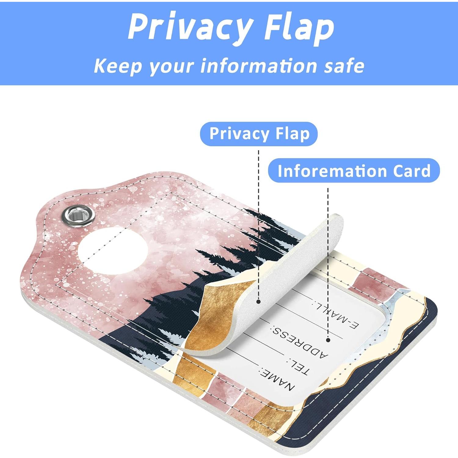 Etiquetas de Equipaje MSEAANBK Art Mountains 2 Piezas Cuero PU